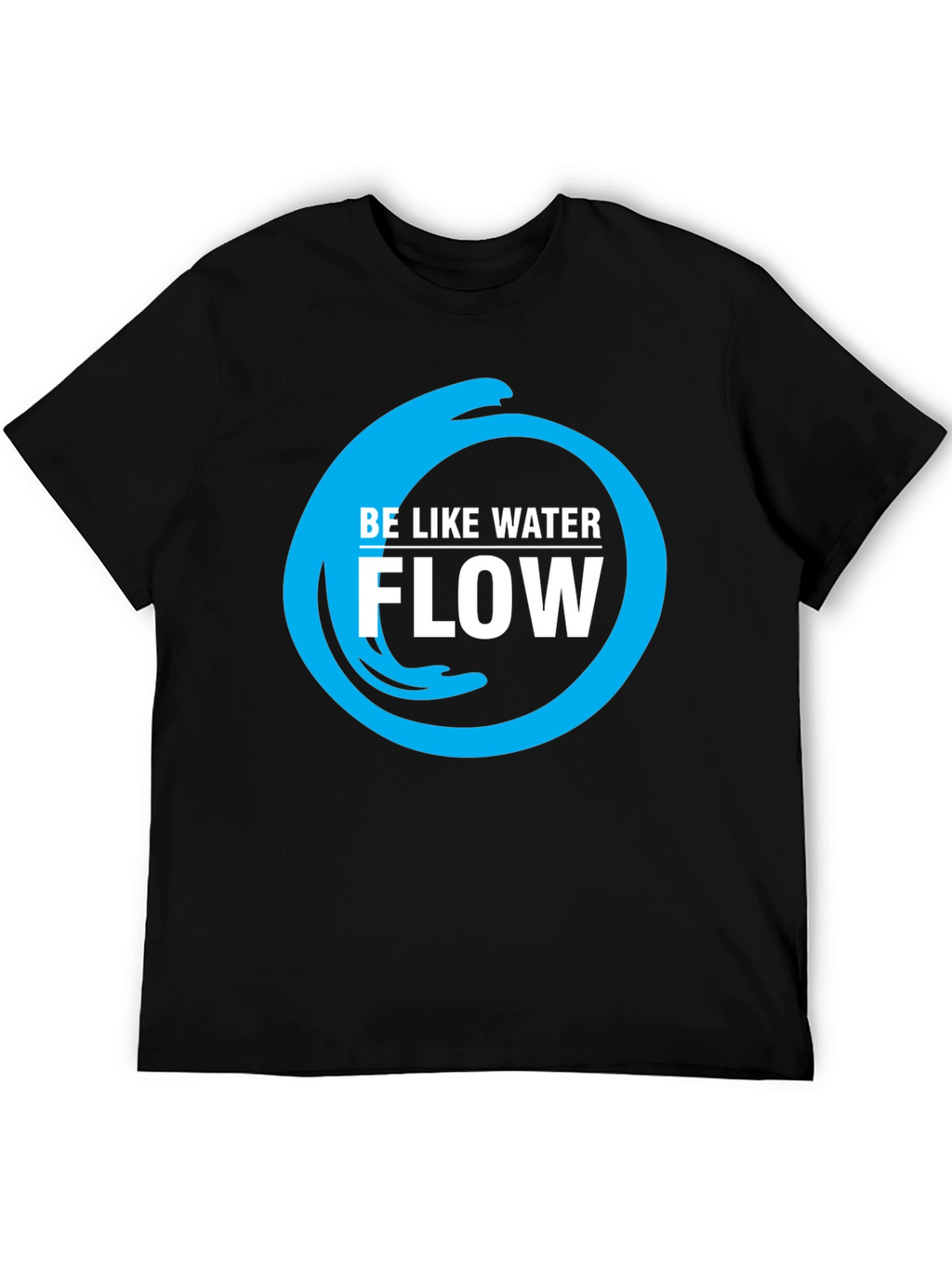 Be Like Water Flow Graphic T-Shirt - Black