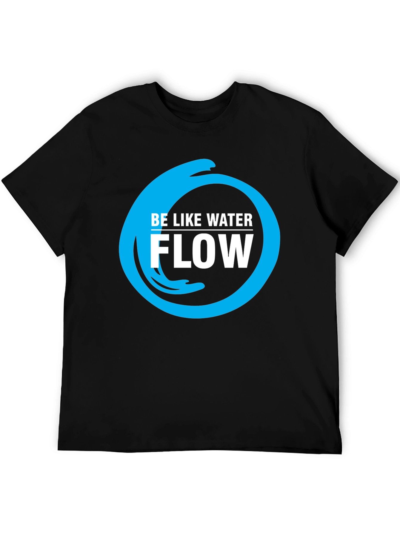 Be Like Water Flow Graphic T-Shirt - Black