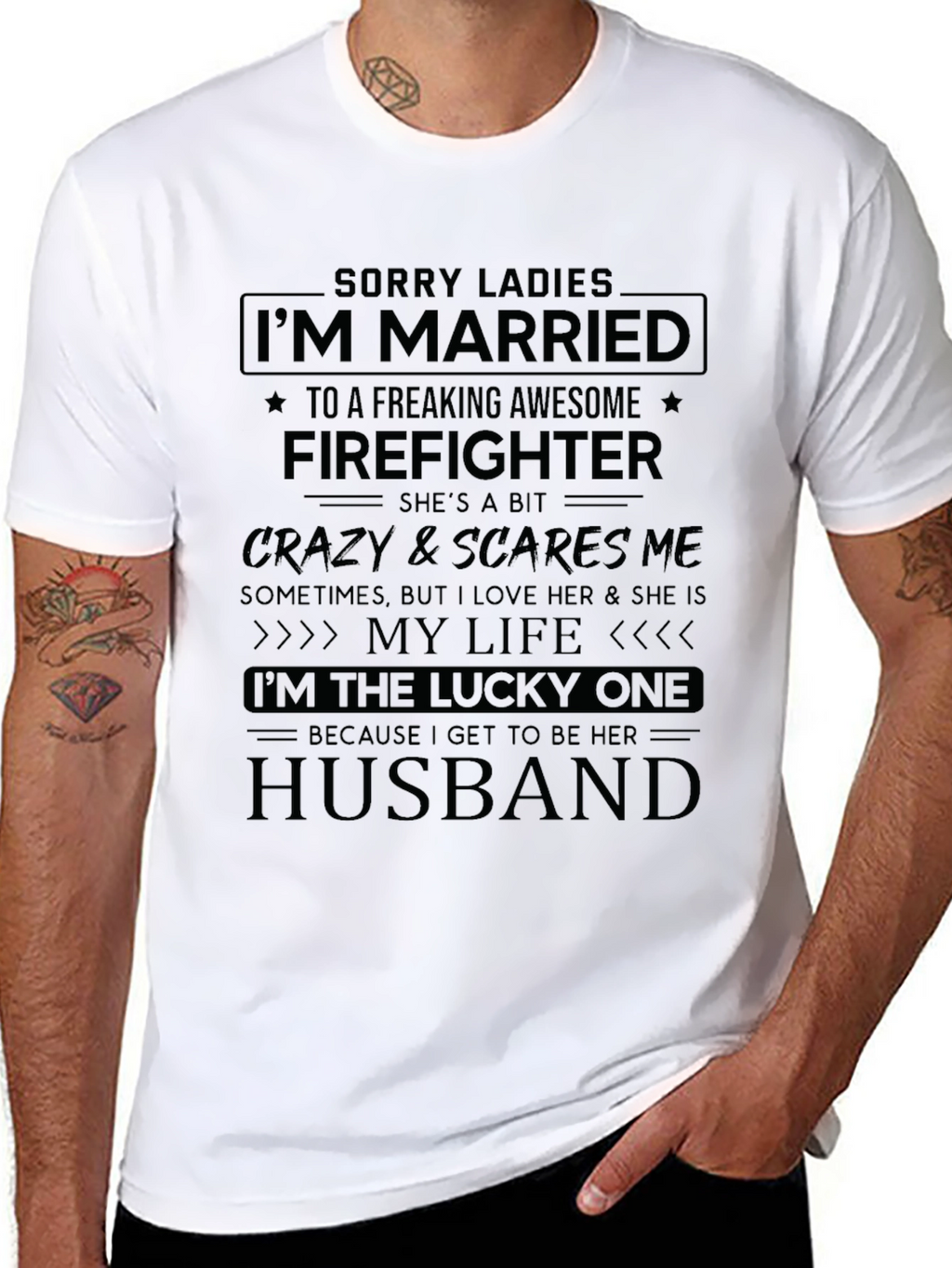 Married to a Firefighter Novelty T-Shirt