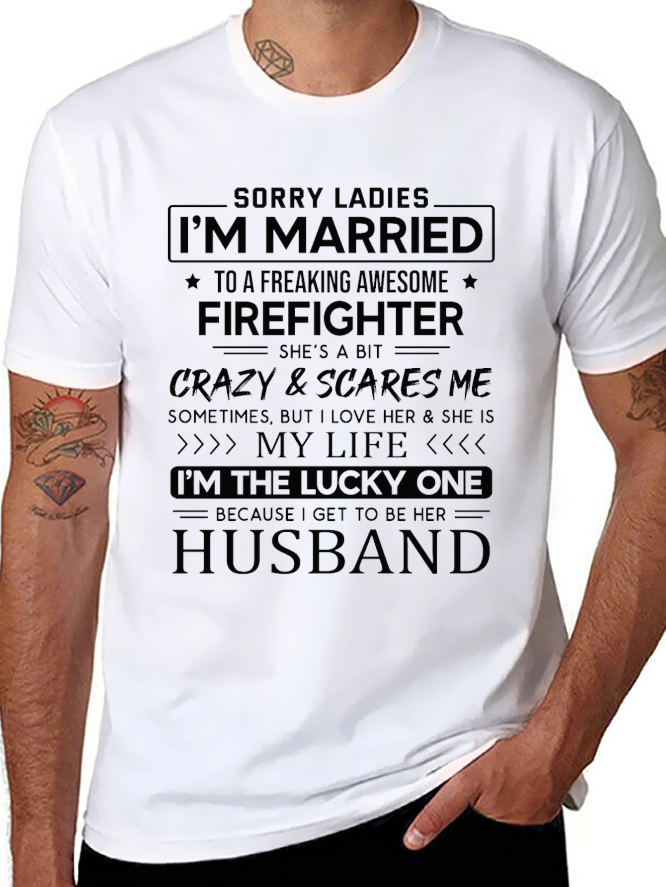 Married to a Firefighter Novelty T-Shirt
