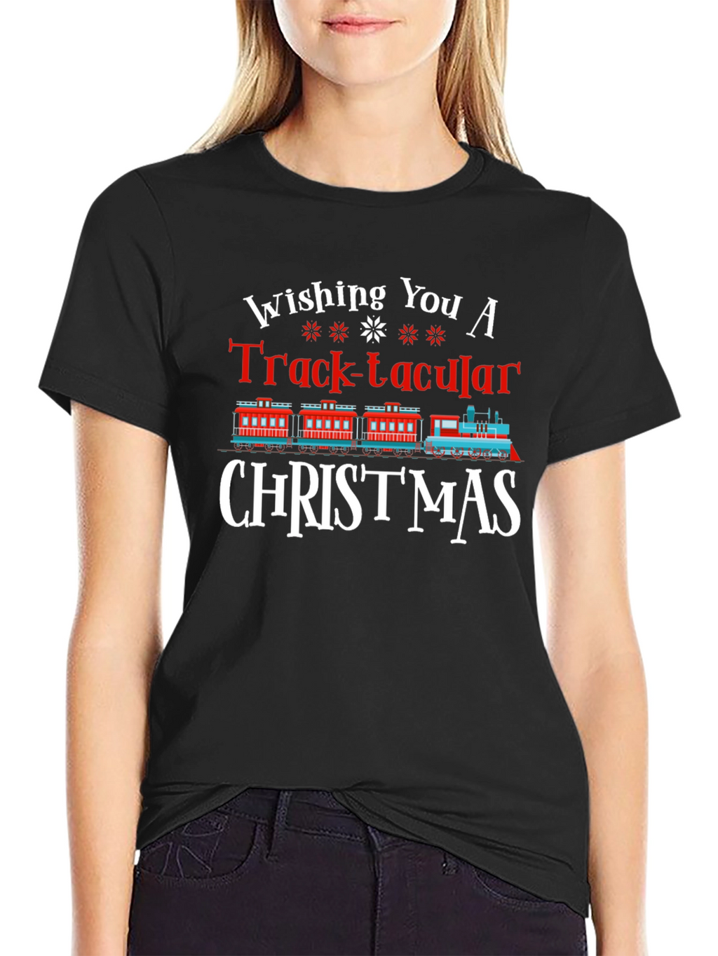 Track-tacular Christmas Train T-Shirt