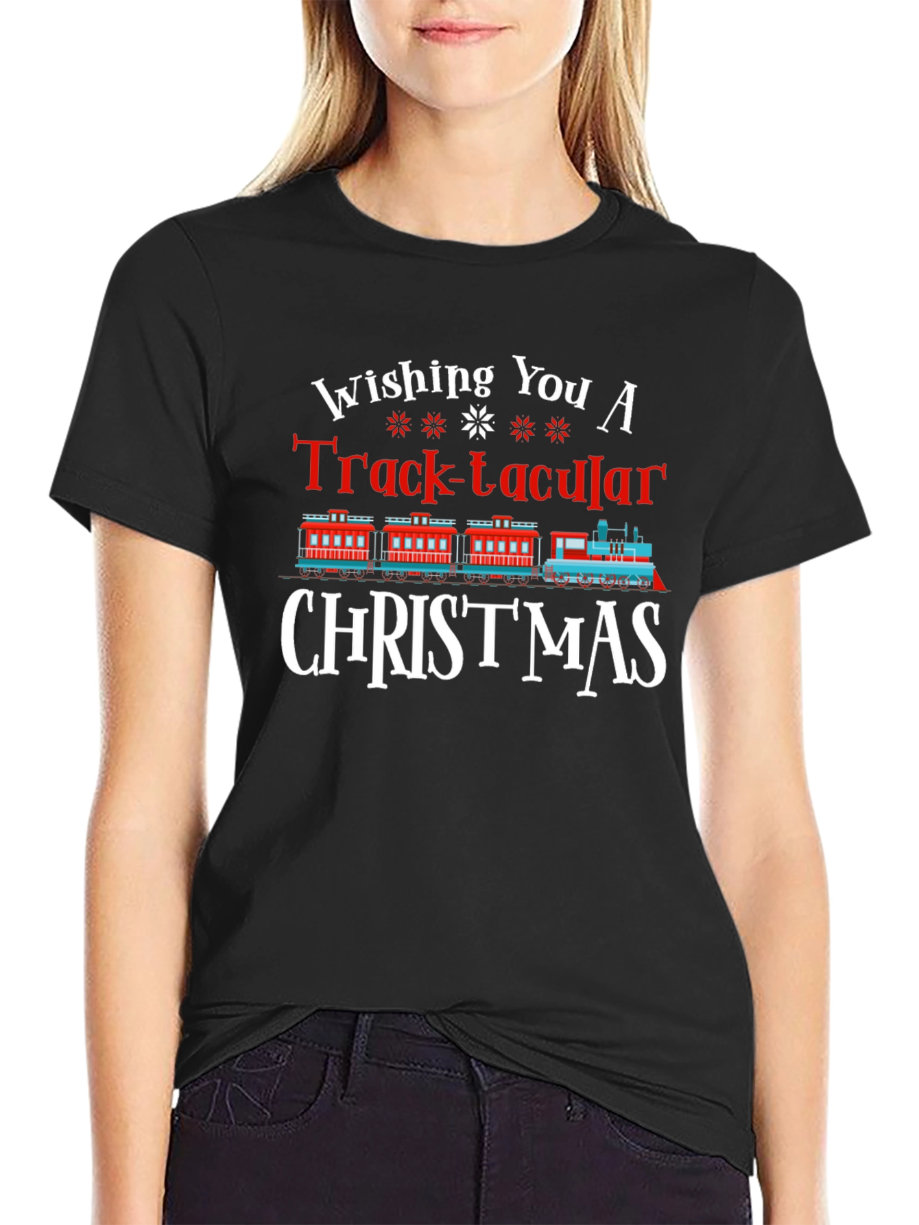 Track-tacular Christmas Train T-Shirt