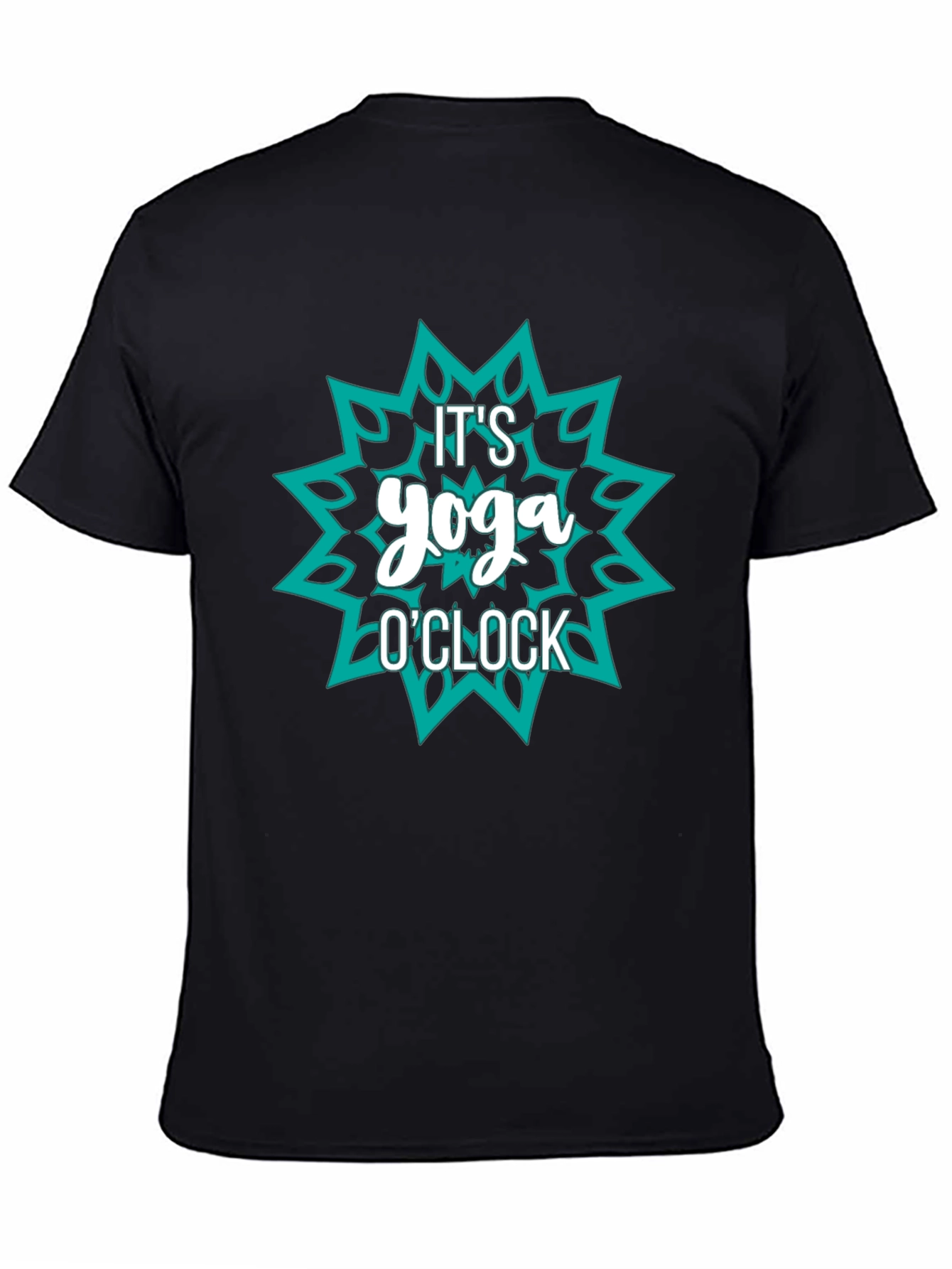 Yoga OClock Graphic Tee - Black Cotton Shirt