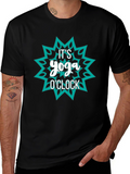 Yoga OClock Graphic Tee - Black Cotton Shirt