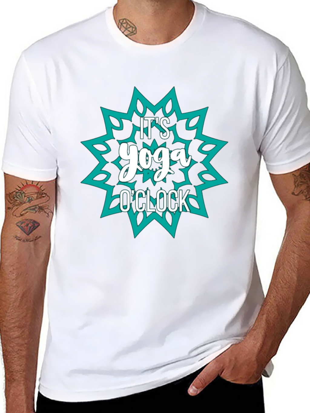 Yoga OClock Graphic Tee - Black Cotton Shirt