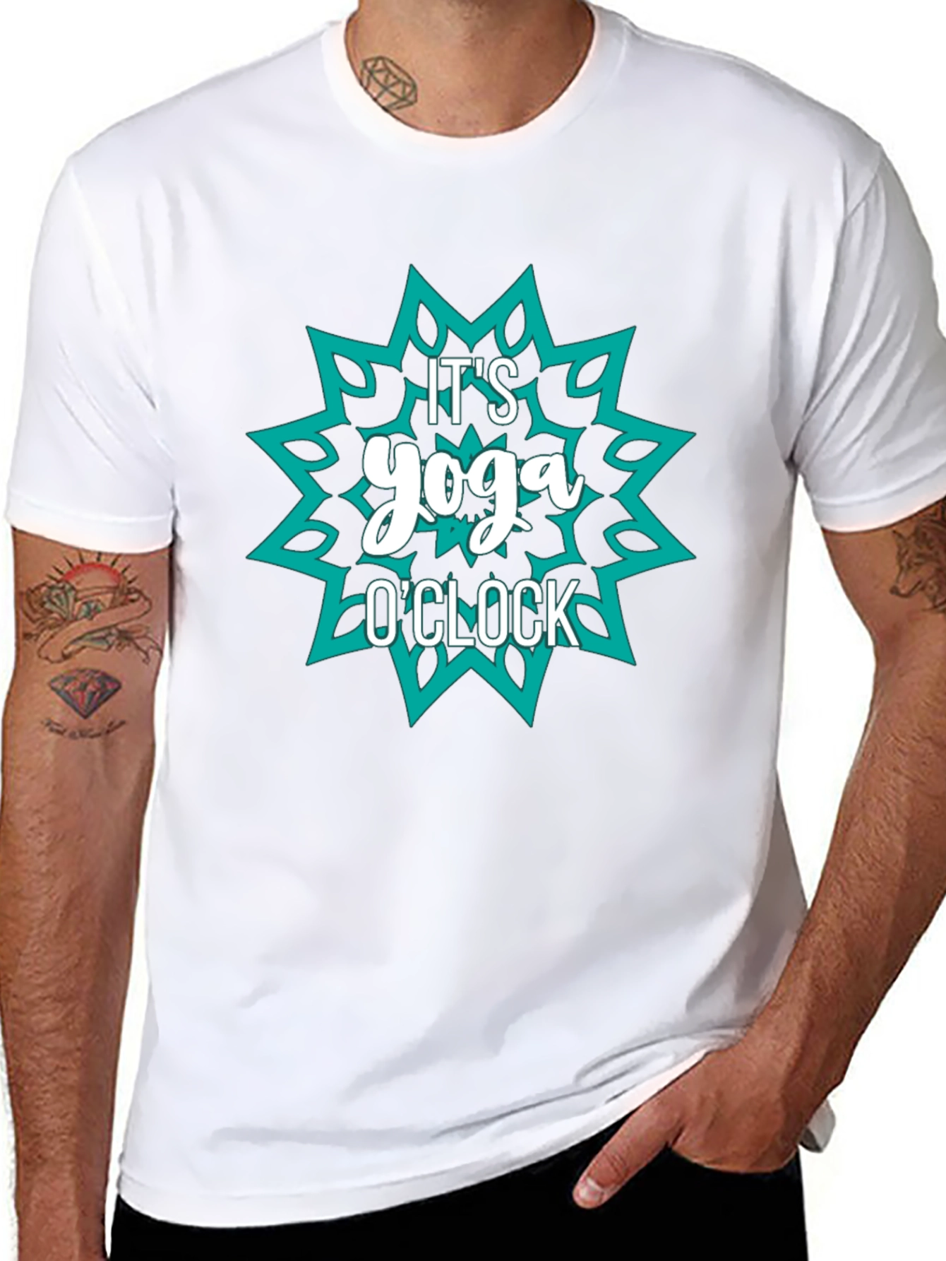 Yoga OClock Graphic Tee - Black Cotton Shirt