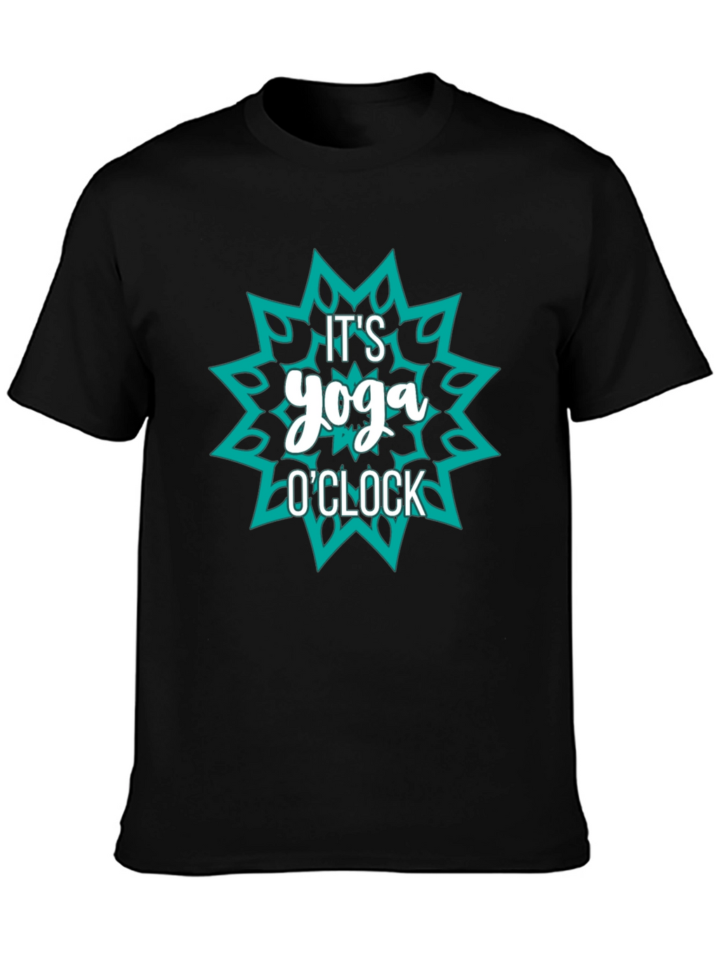 Yoga OClock Graphic Tee - Black Cotton Shirt