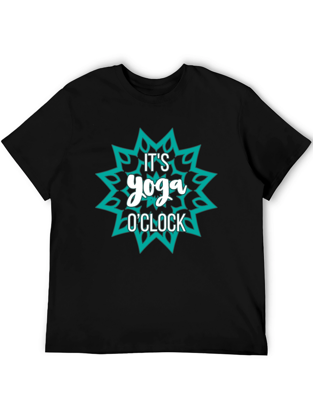 Yoga OClock Graphic Tee - Black Cotton Shirt
