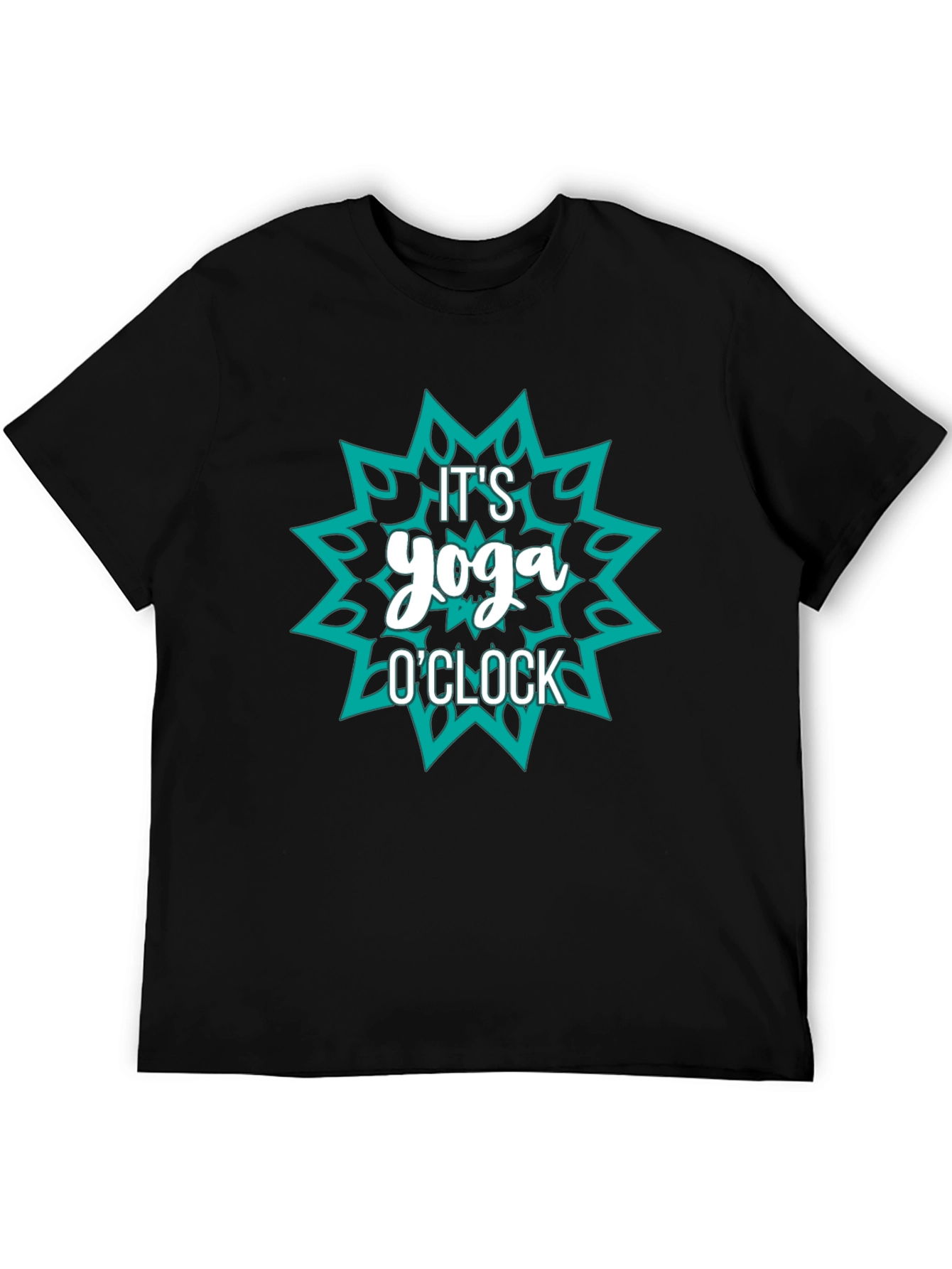 Yoga OClock Graphic Tee - Black Cotton Shirt