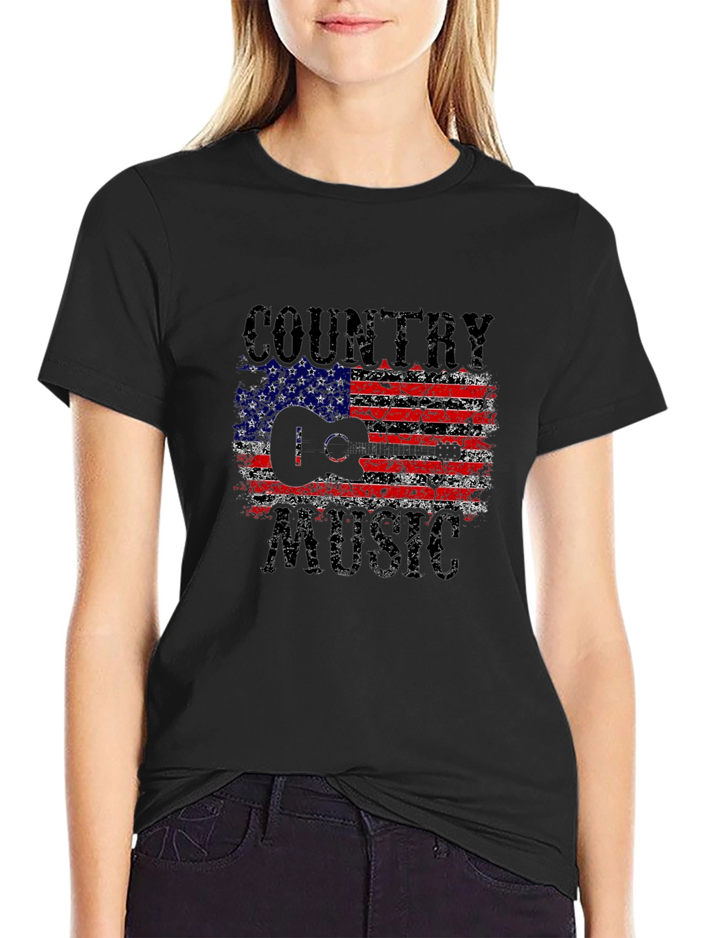 Country Music USA Flag Graphic T-Shirt