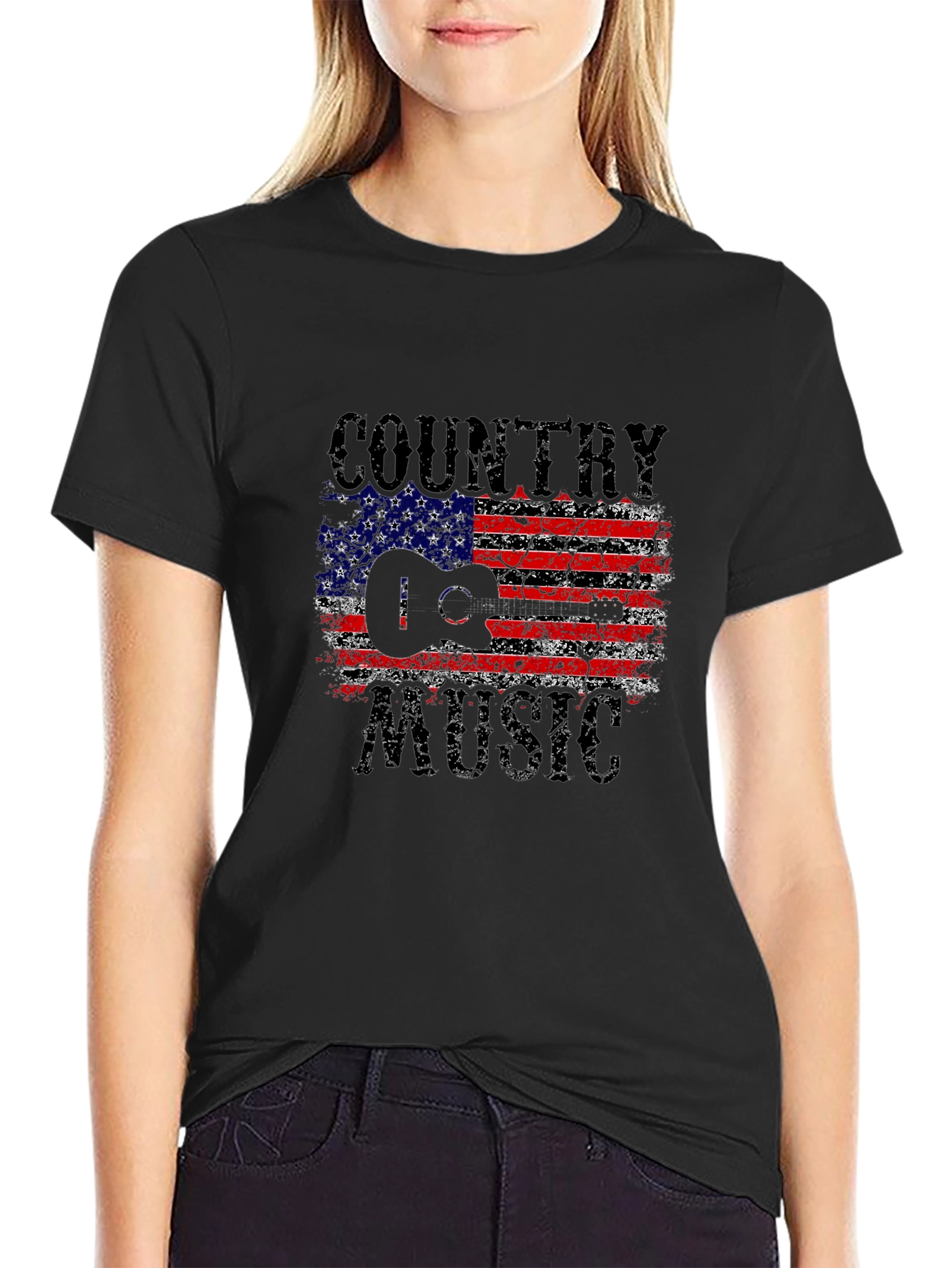 Country Music USA Flag Graphic T-Shirt