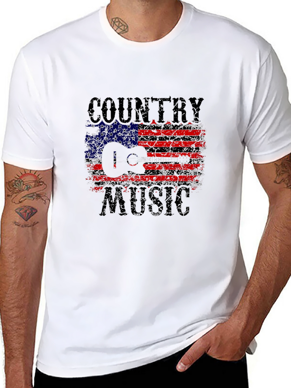 Country Music USA Flag Graphic T-Shirt