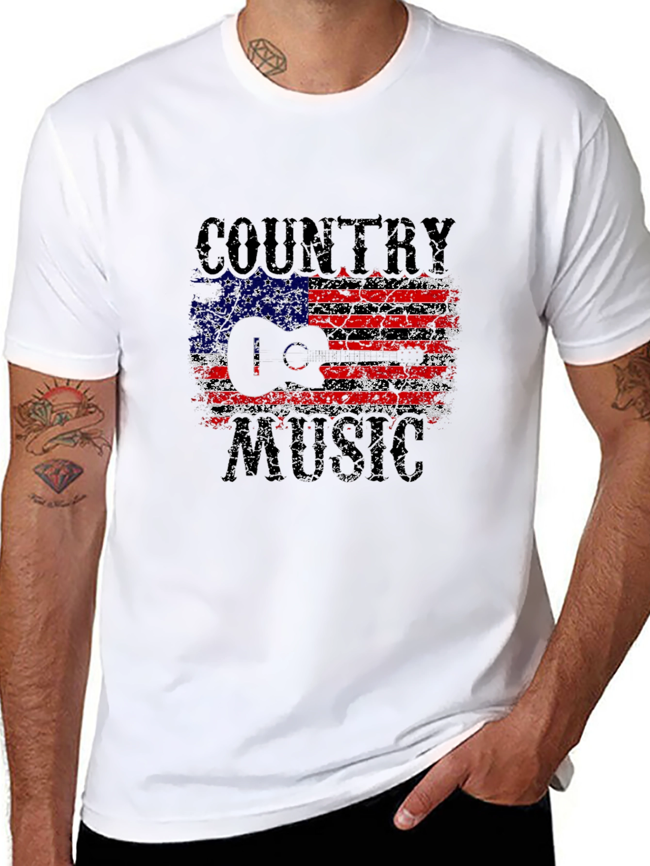 Country Music USA Flag Graphic T-Shirt