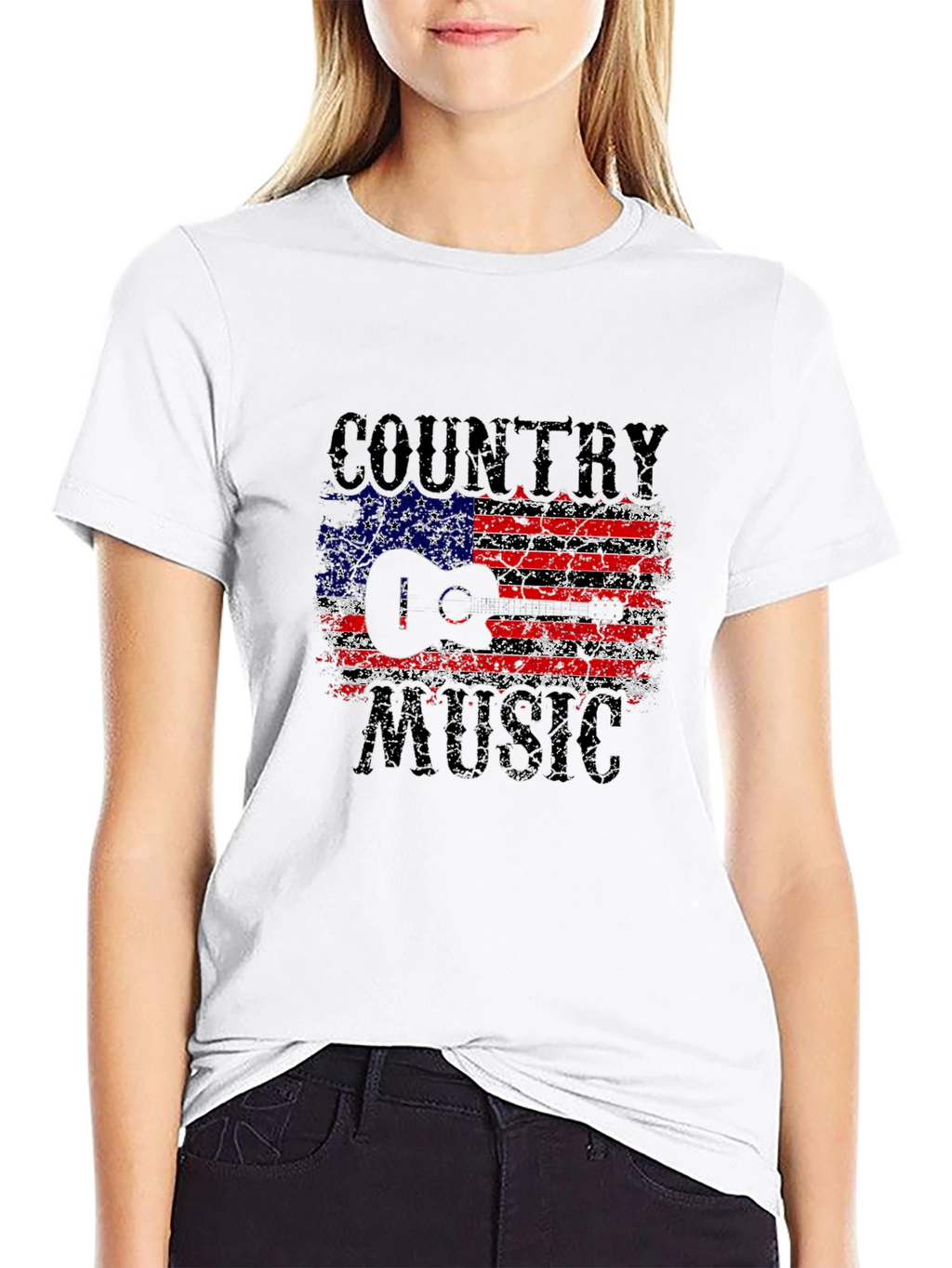 Country Music USA Flag Graphic T-Shirt