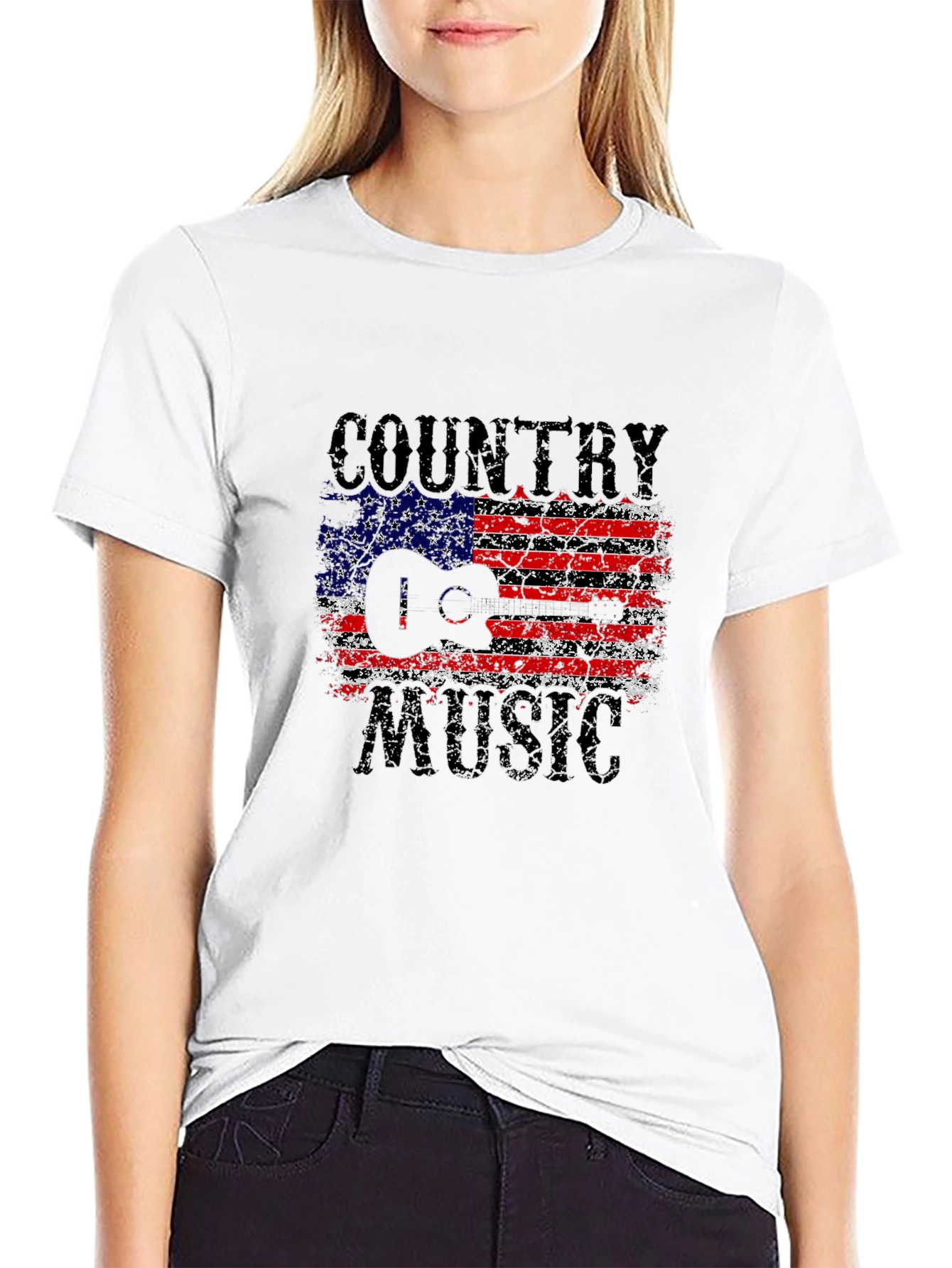 Country Music USA Flag Graphic T-Shirt