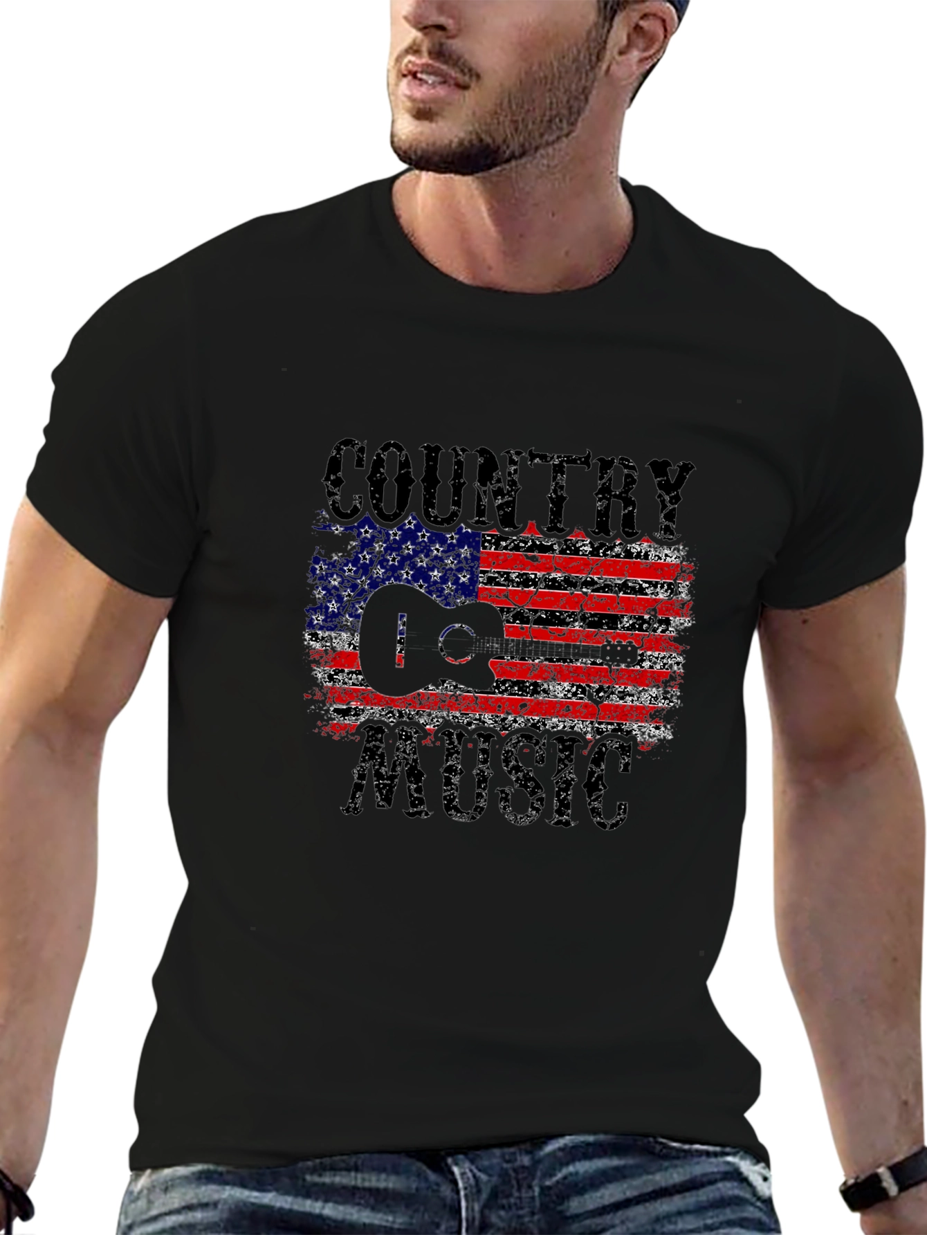 Country Music USA Flag Graphic T-Shirt