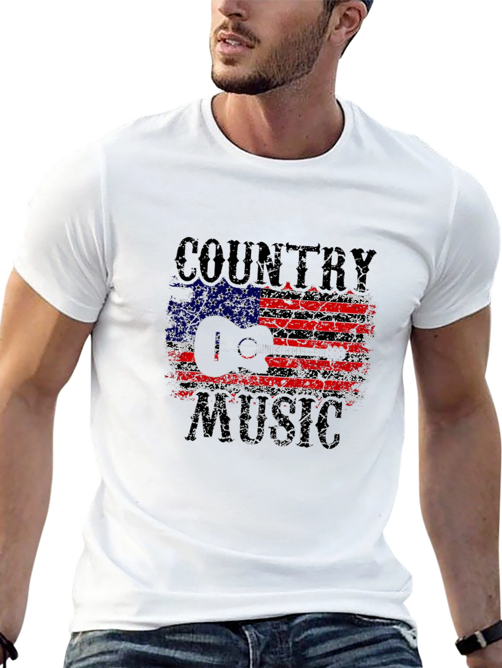 Country Music USA Flag Graphic T-Shirt