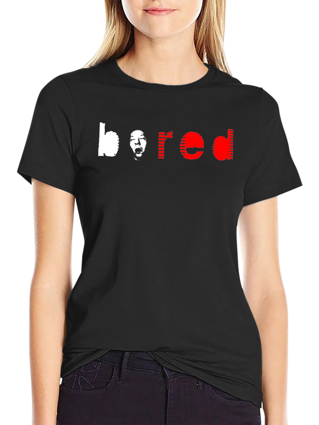 Bored Graphic Tee - Mens Black Crewneck T-Shirt