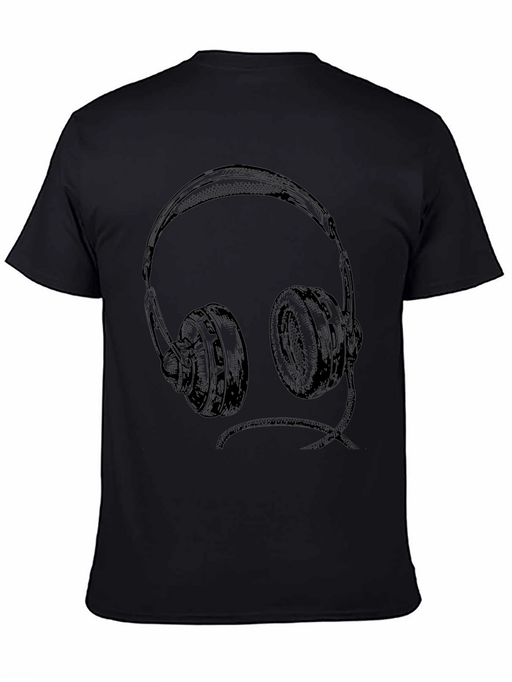 Headphone Graphic Tee - Music Lovers Black T-Shirt