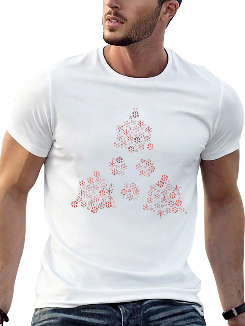 Geometric Fractal Print Black Tee