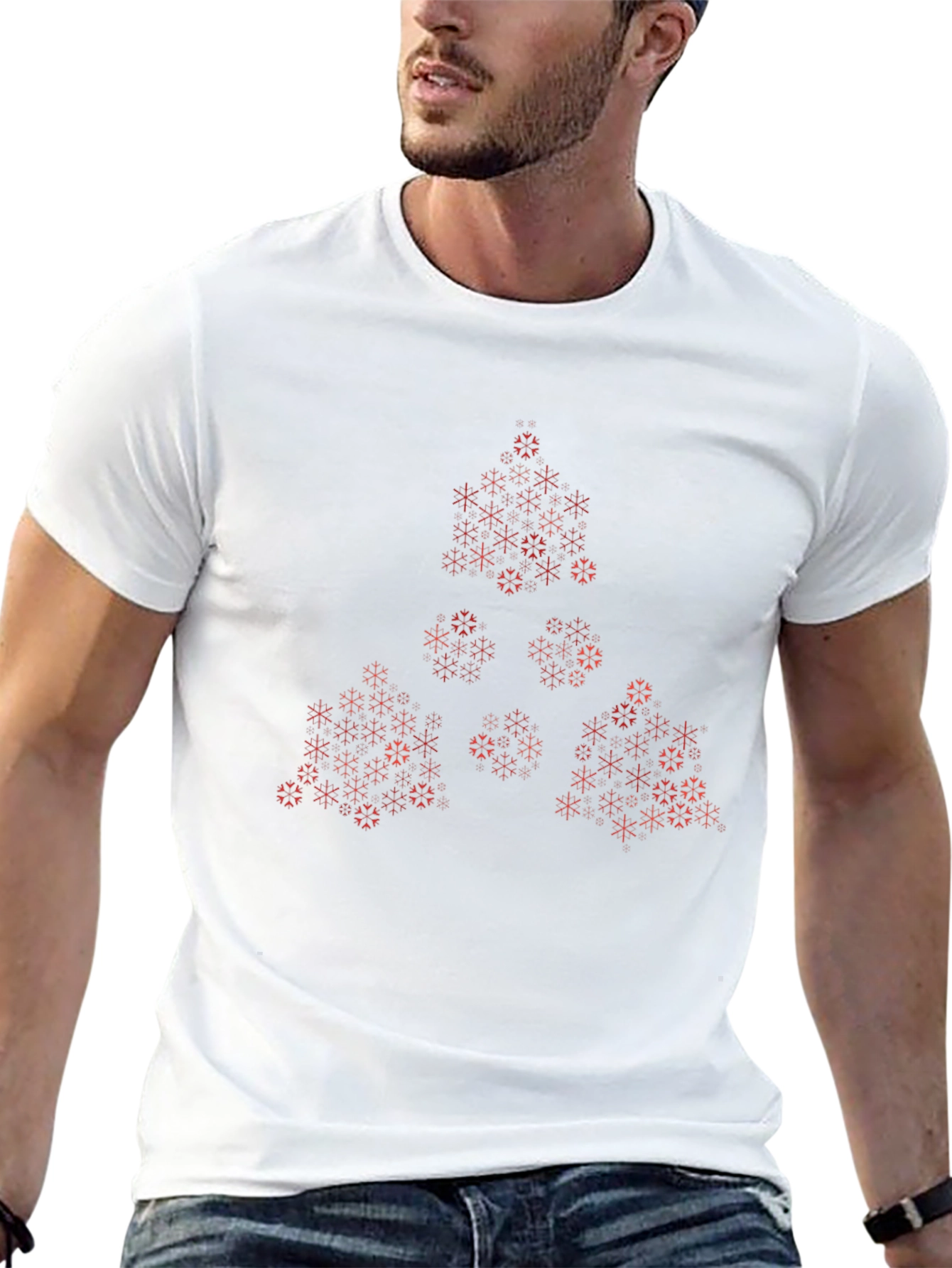 Geometric Fractal Print Black Tee