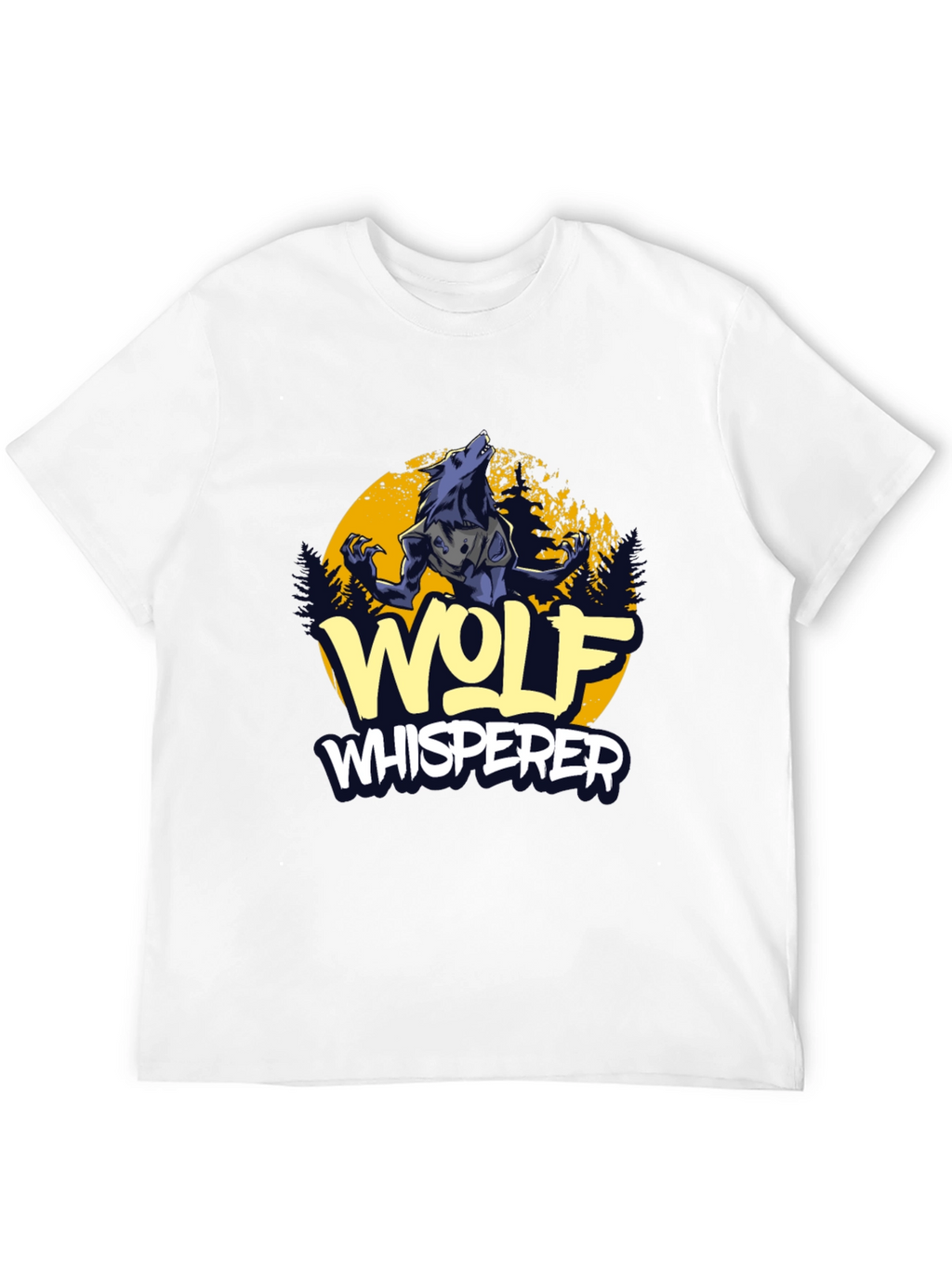 Wolf Whisperer Graphic Tee - Black Cotton T-Shirt