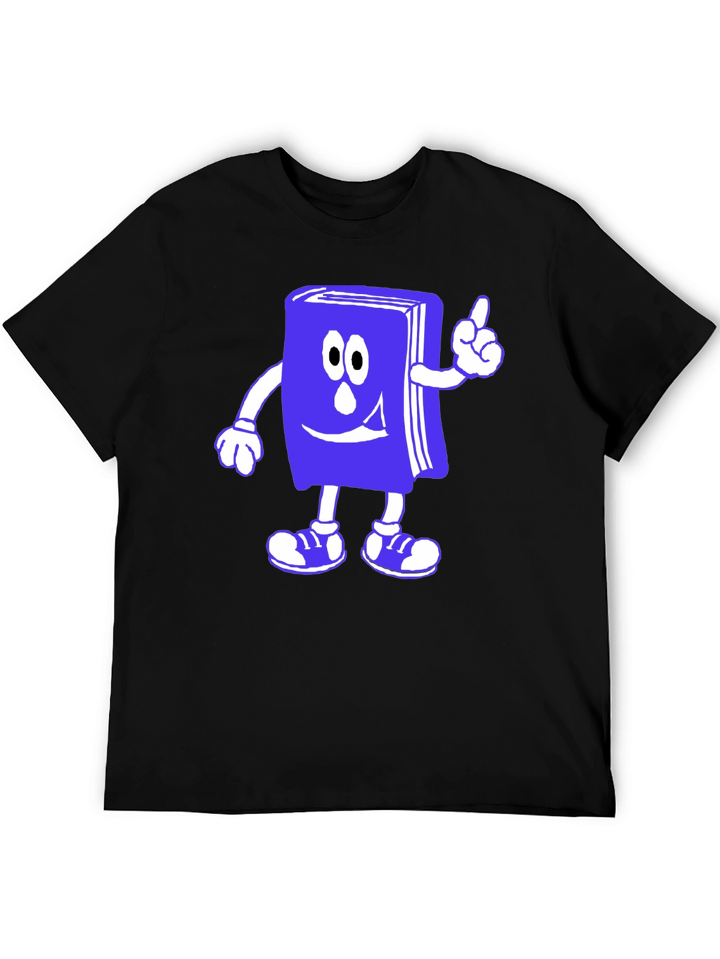 Cartoon Book T-Shirt - Black Cotton Novelty Tee