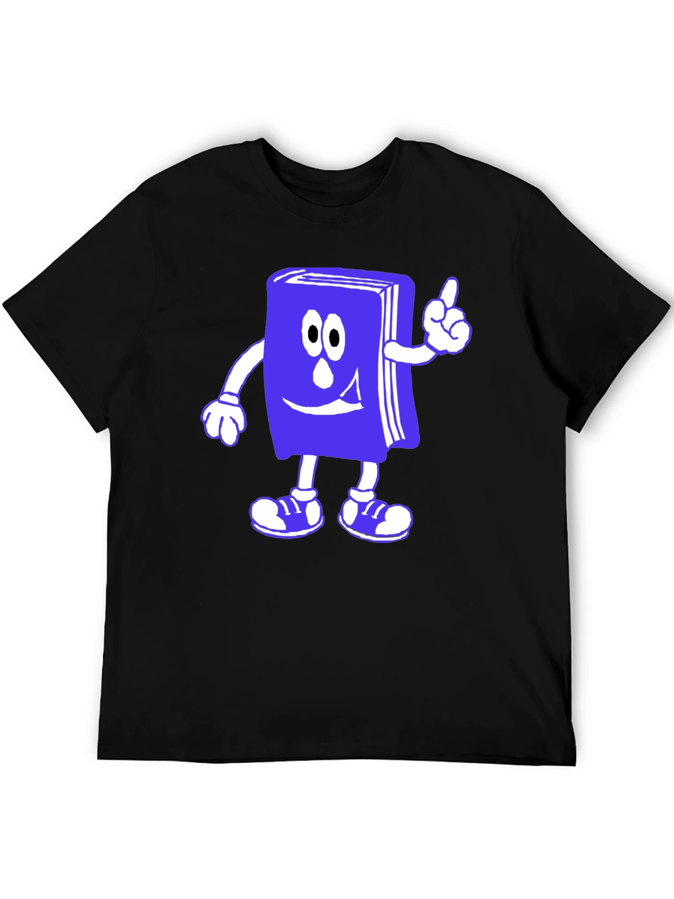 Cartoon Book T-Shirt - Black Cotton Novelty Tee