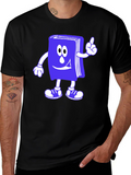 Cartoon Book T-Shirt - Black Cotton Novelty Tee
