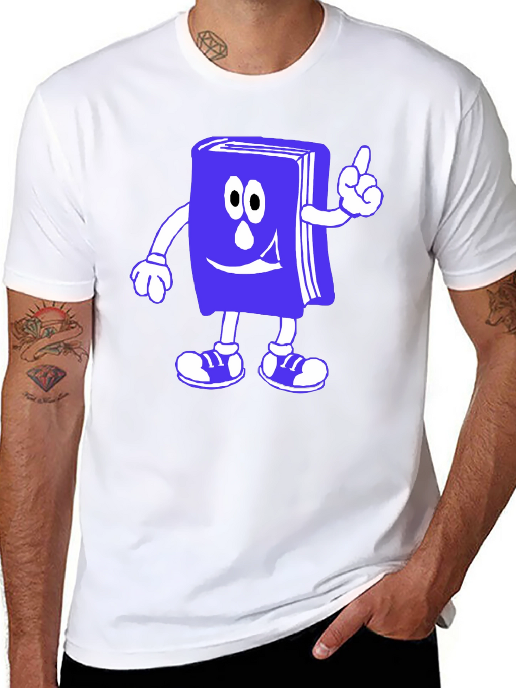 Cartoon Book T-Shirt - Black Cotton Novelty Tee