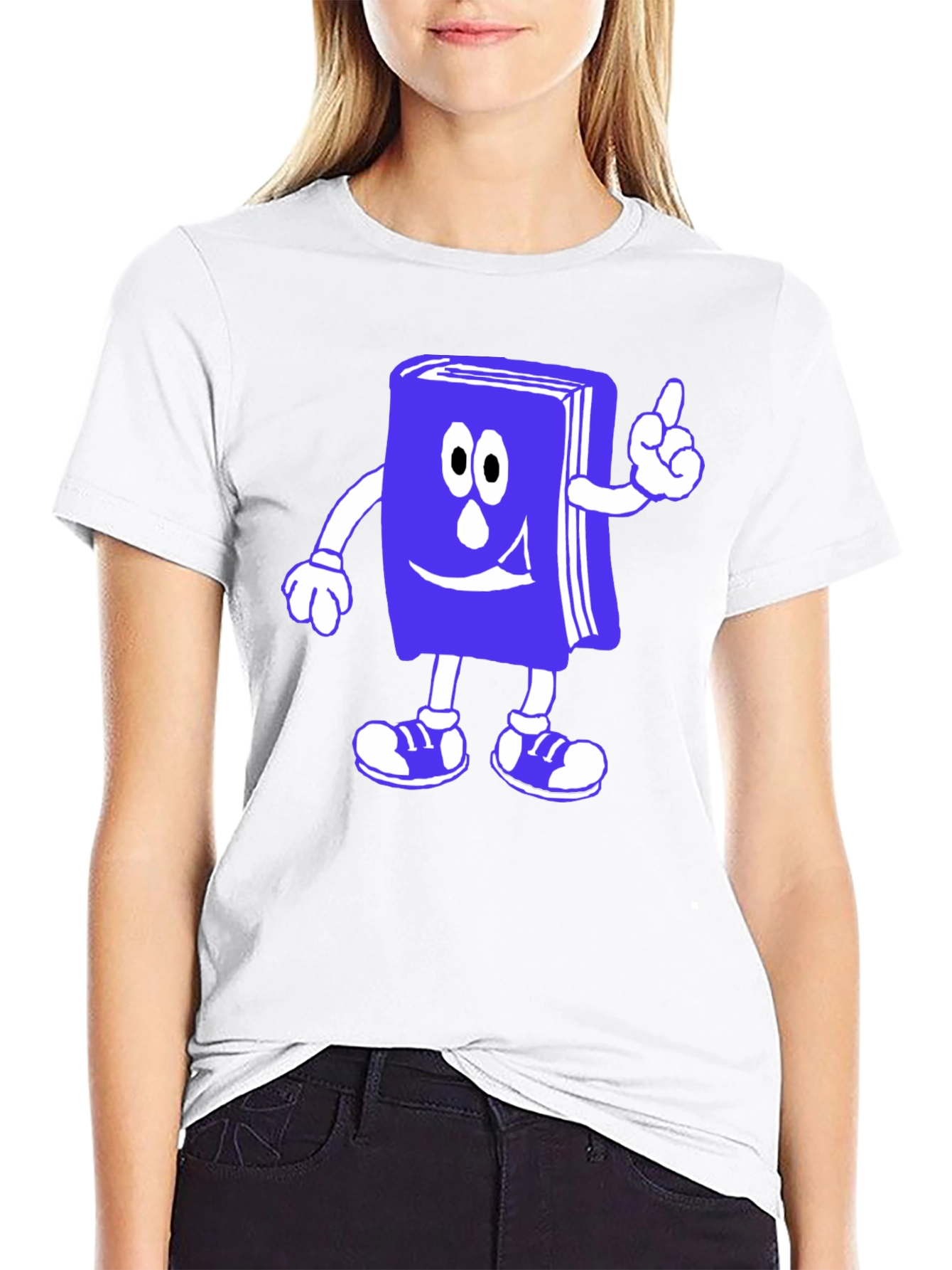 Cartoon Book T-Shirt - Black Cotton Novelty Tee