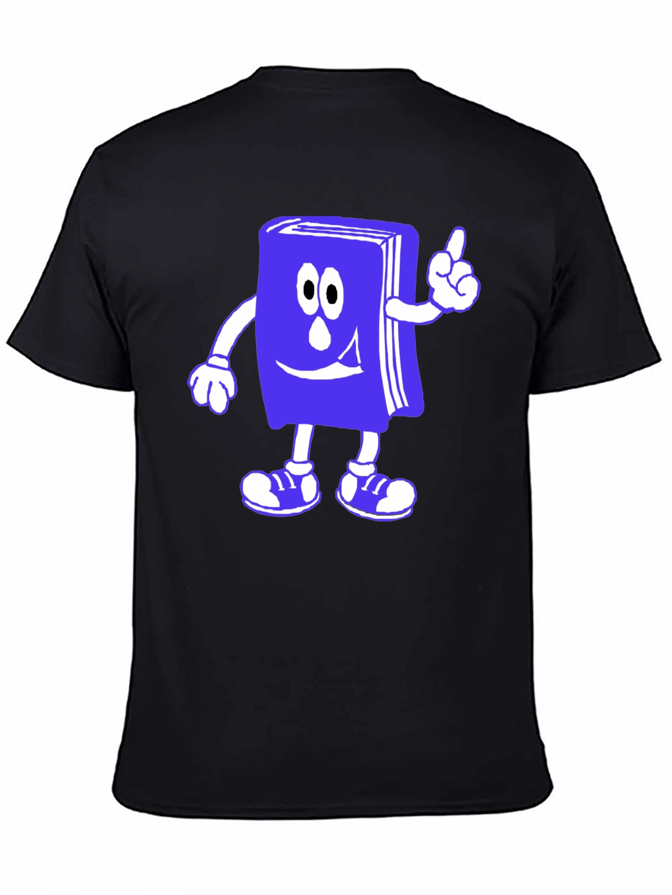 Cartoon Book T-Shirt - Black Cotton Novelty Tee