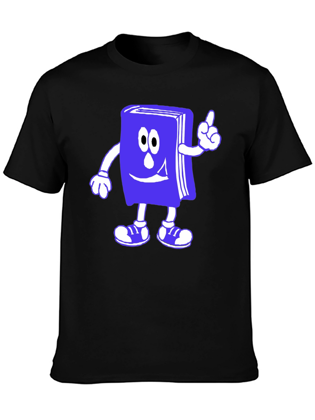 Cartoon Book T-Shirt - Black Cotton Novelty Tee