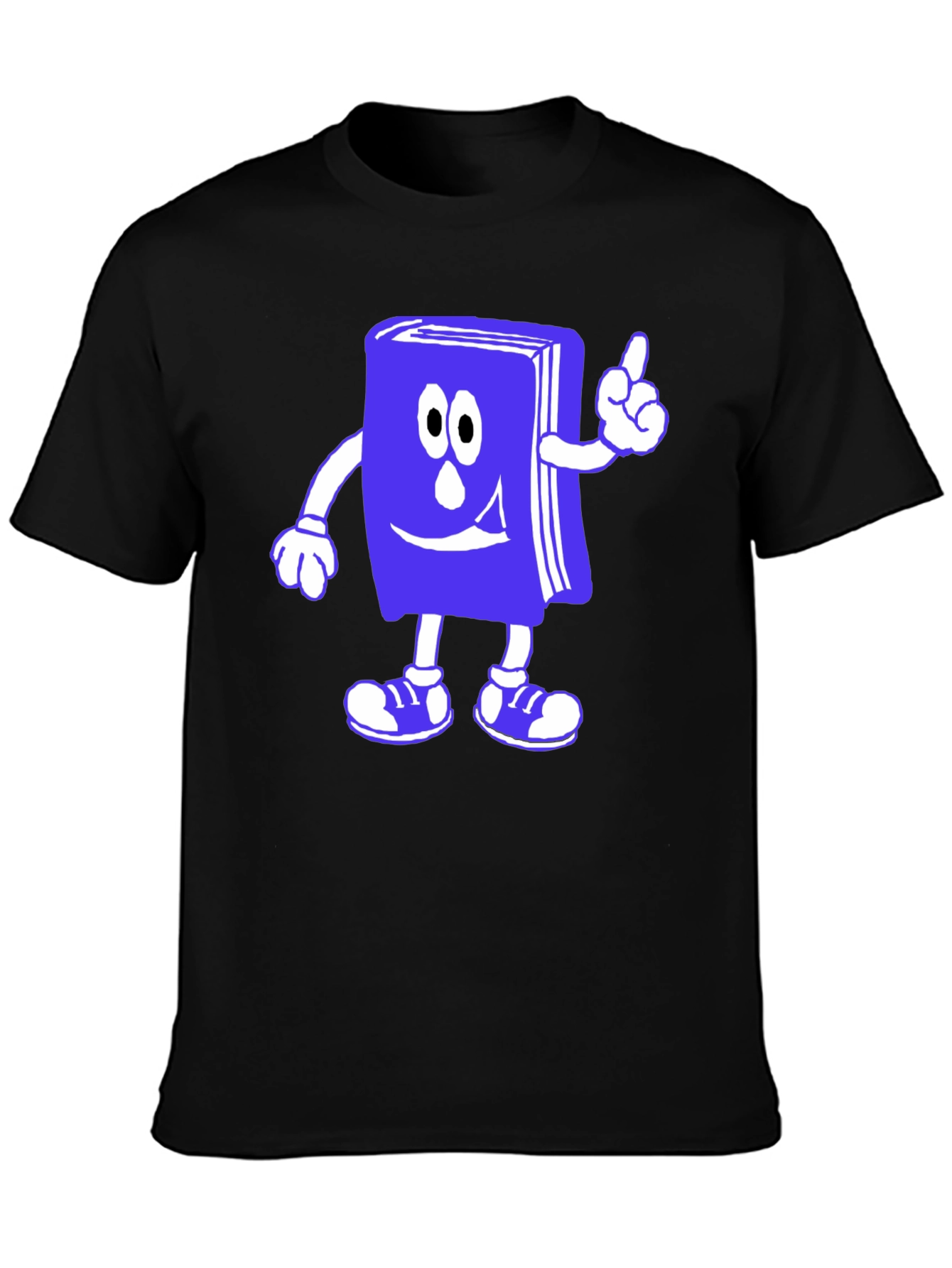 Cartoon Book T-Shirt - Black Cotton Novelty Tee