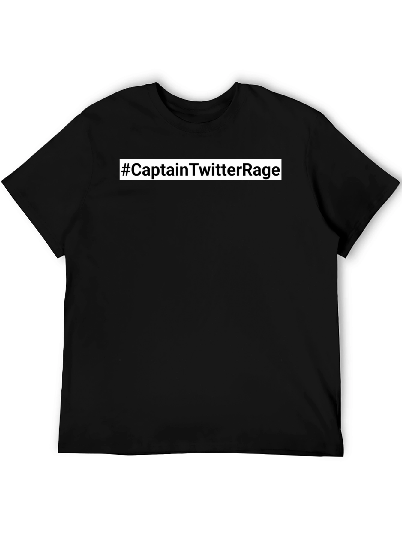#CaptainTwitterRage T-Shirt - Black Crew Neck Tee