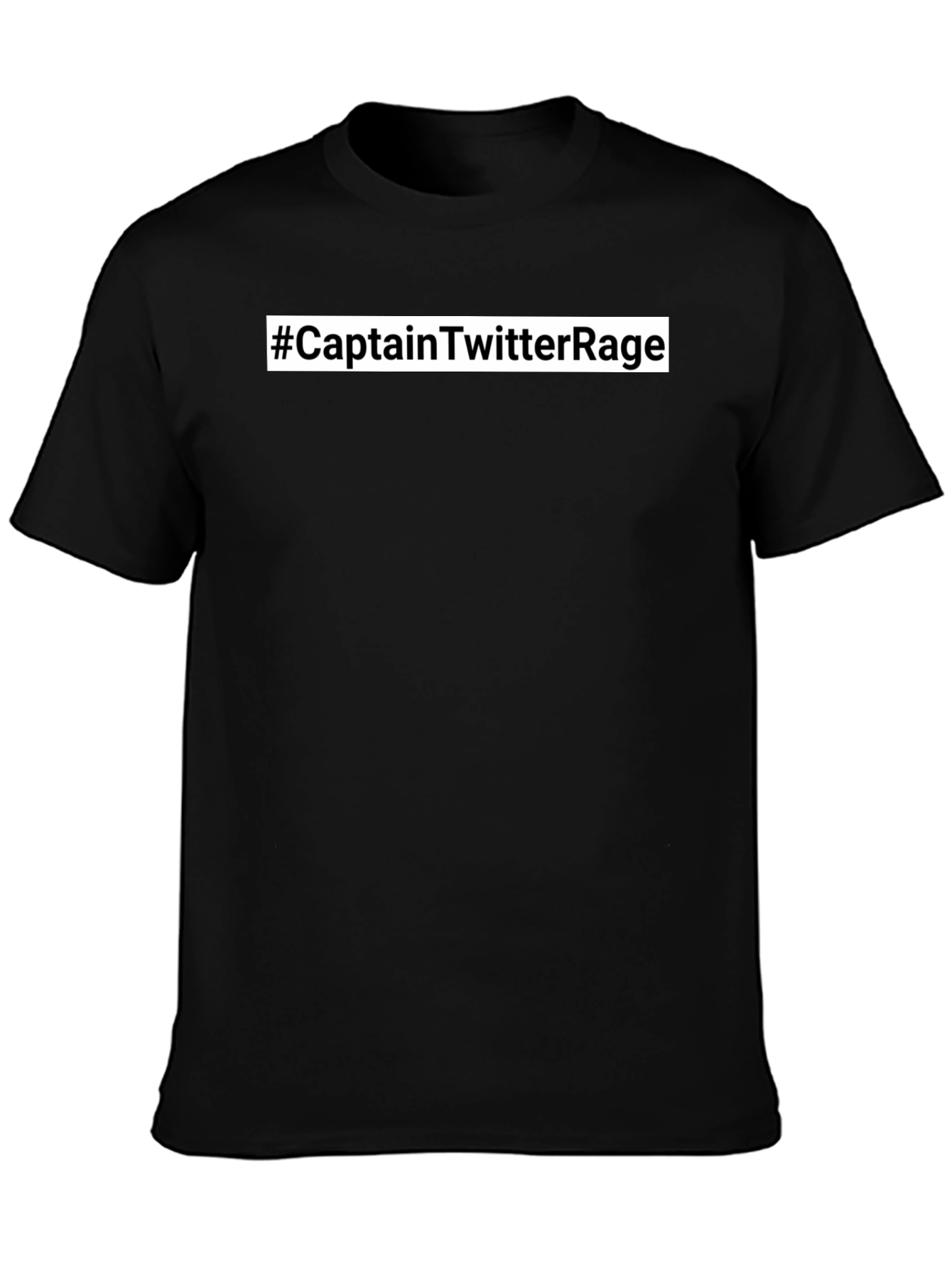 #CaptainTwitterRage T-Shirt - Black Crew Neck Tee