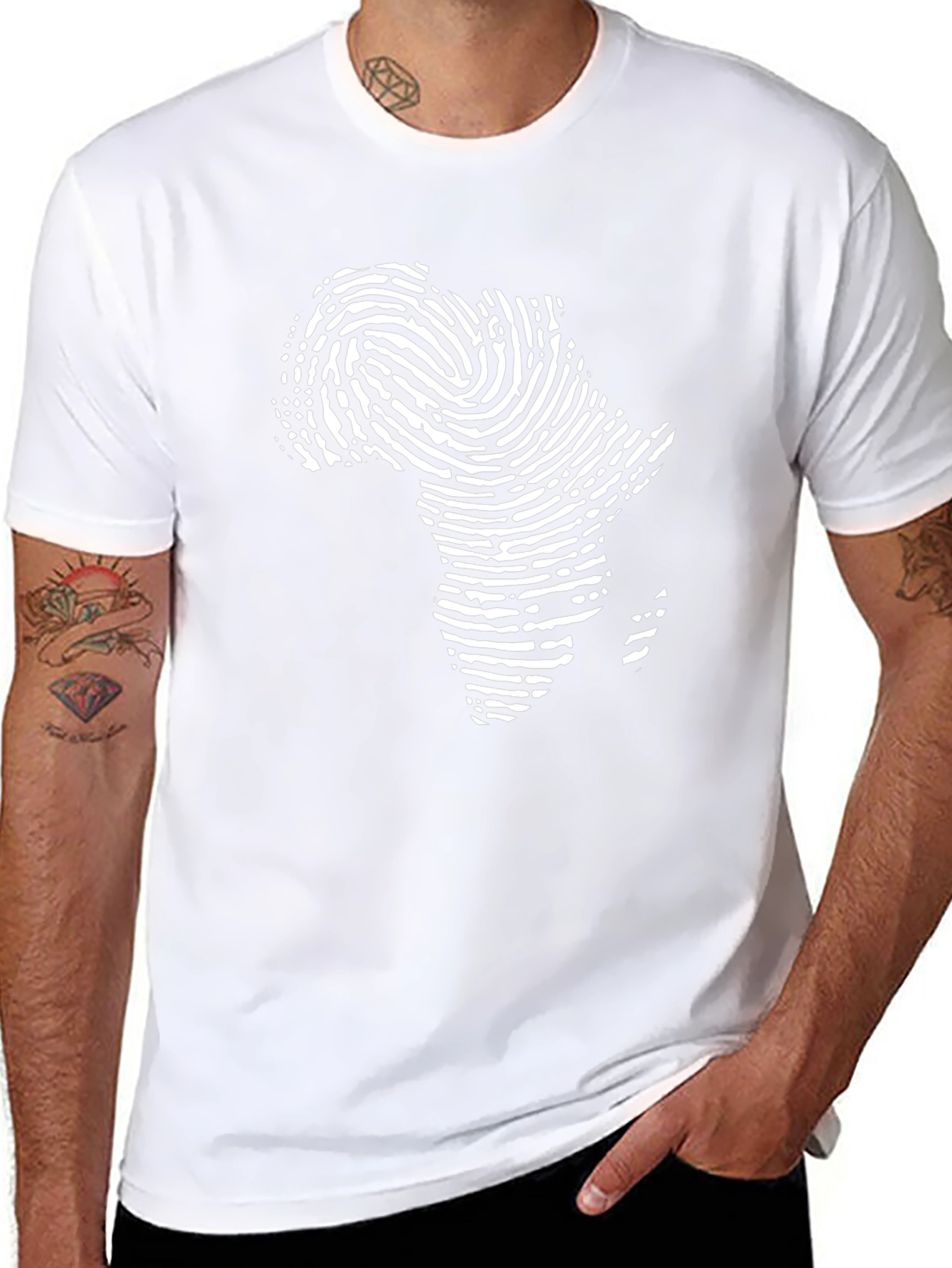 Africa Fingerprint Black T-Shirt