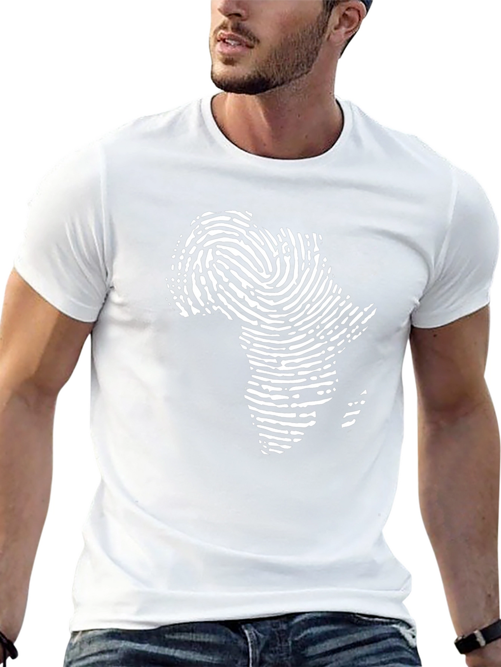 Africa Fingerprint Black T-Shirt