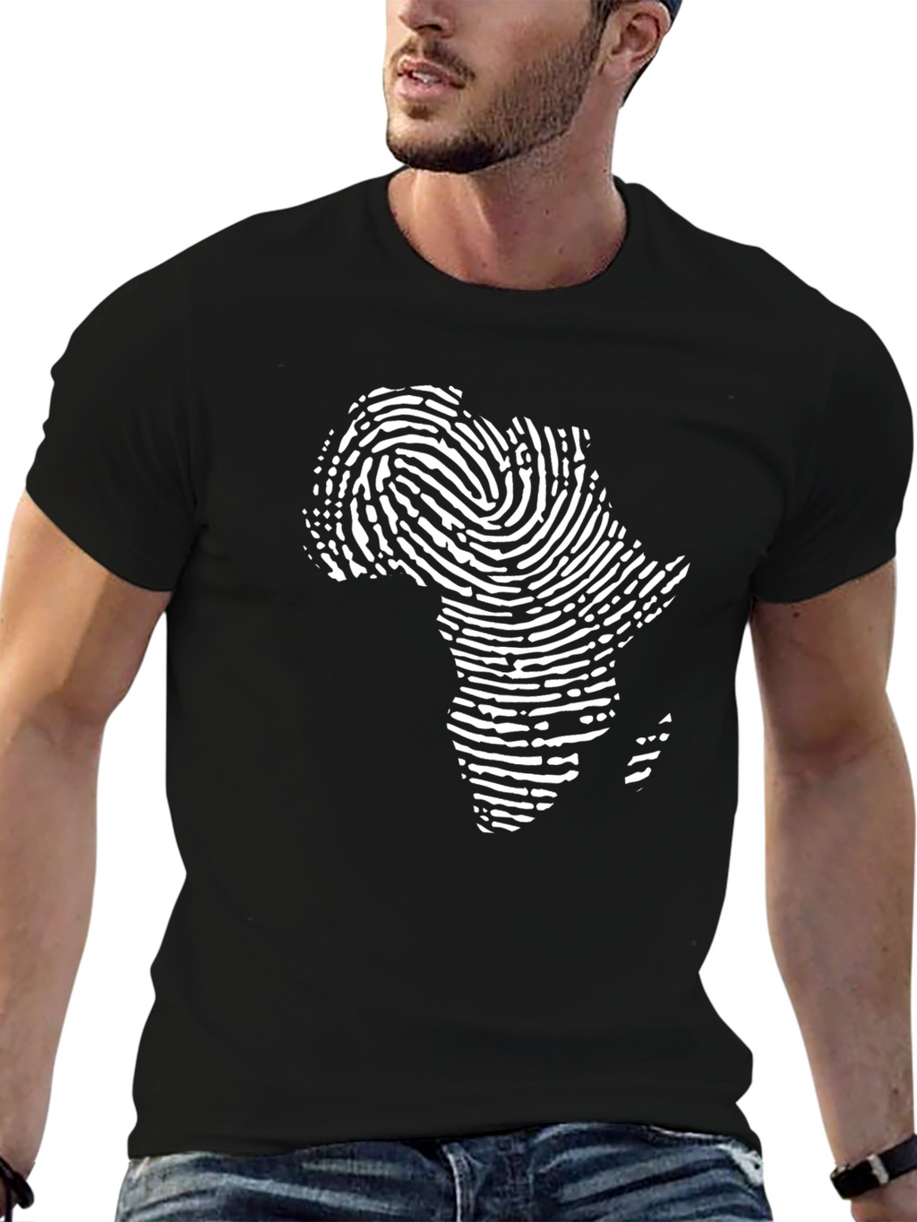 Africa Fingerprint Black T-Shirt