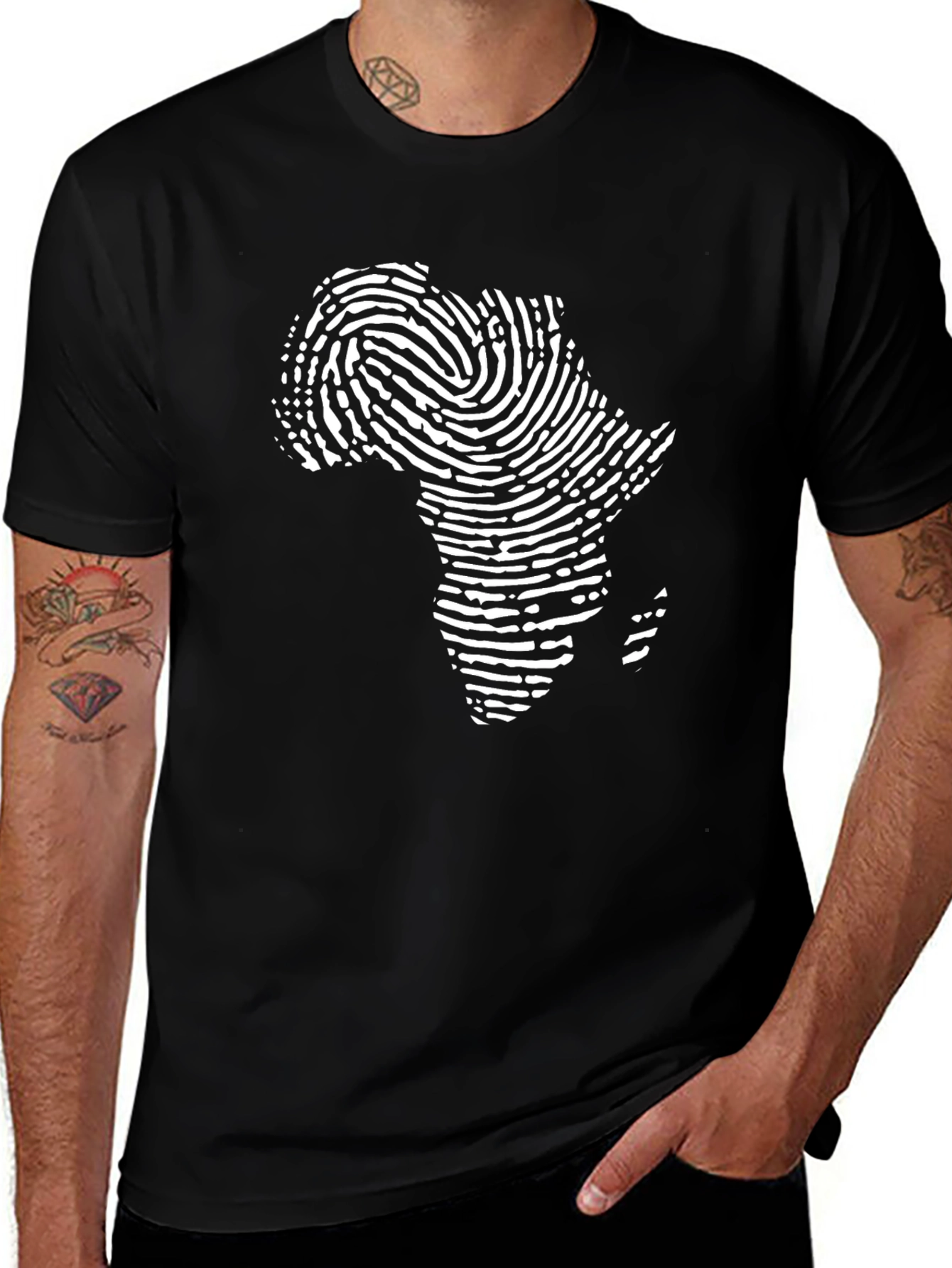 Africa Fingerprint Black T-Shirt