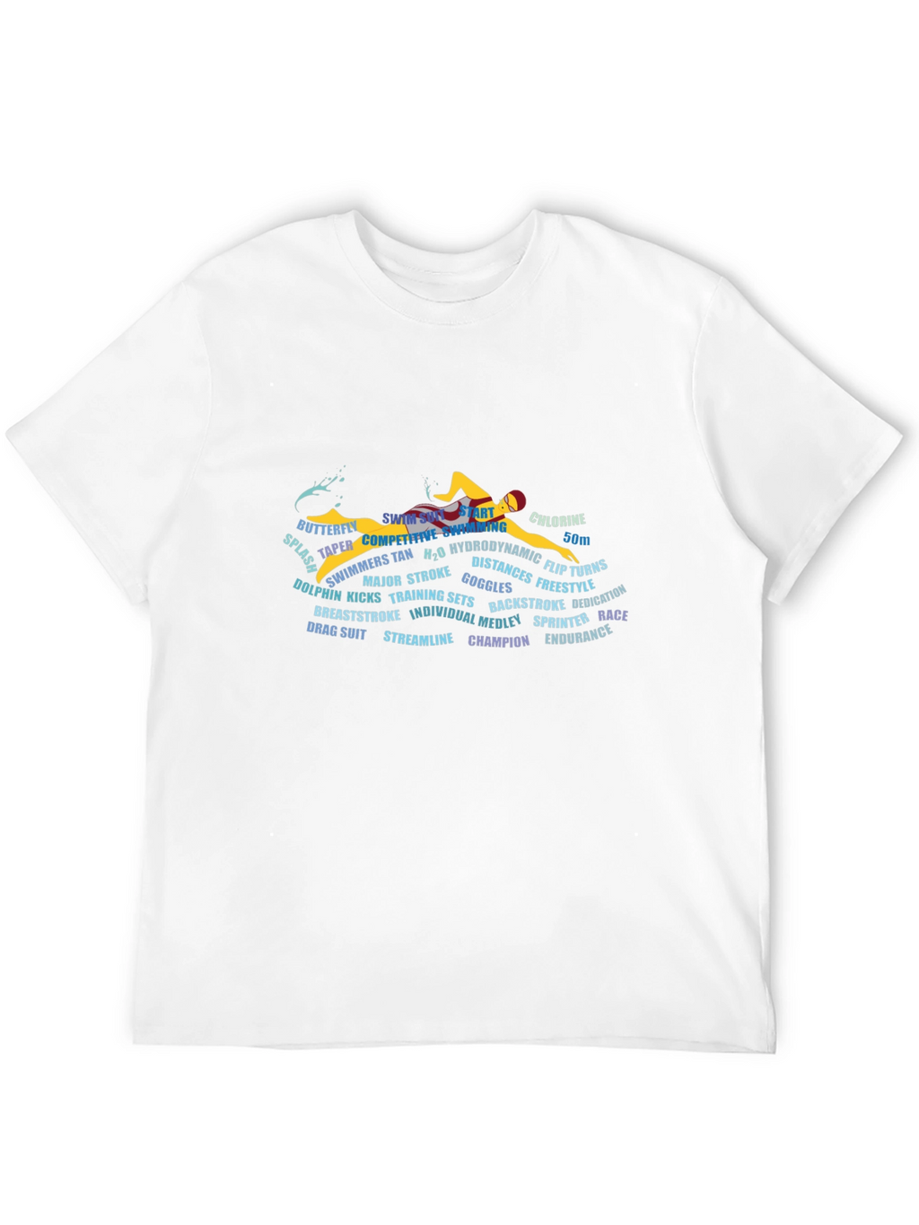 Swimming Word Art Black Graphic T-Shirt