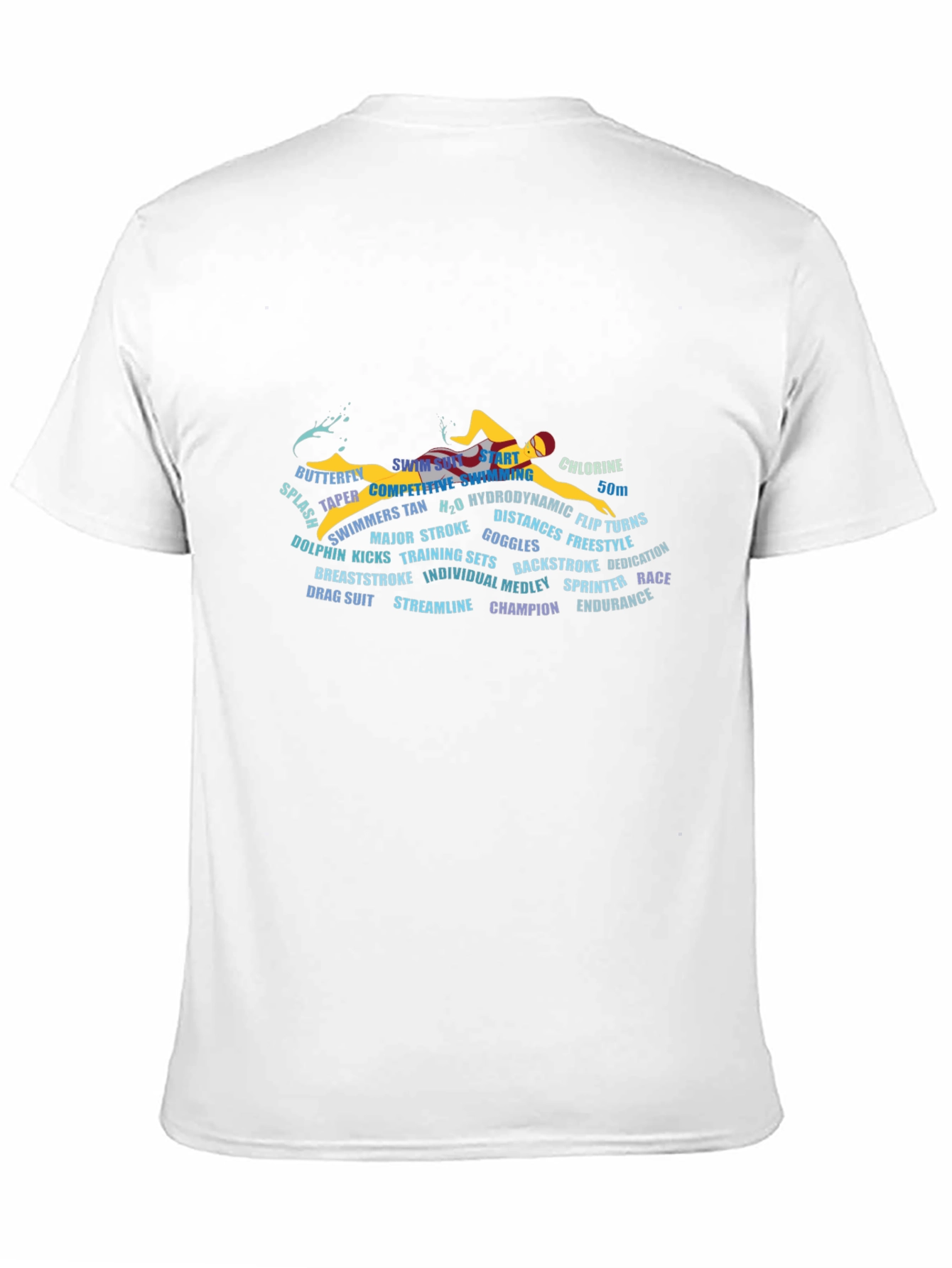 Swimming Word Art Black Graphic T-Shirt