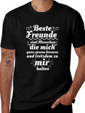 Beste Freunde Black T-Shirt: Best Friends German Quote Tee
