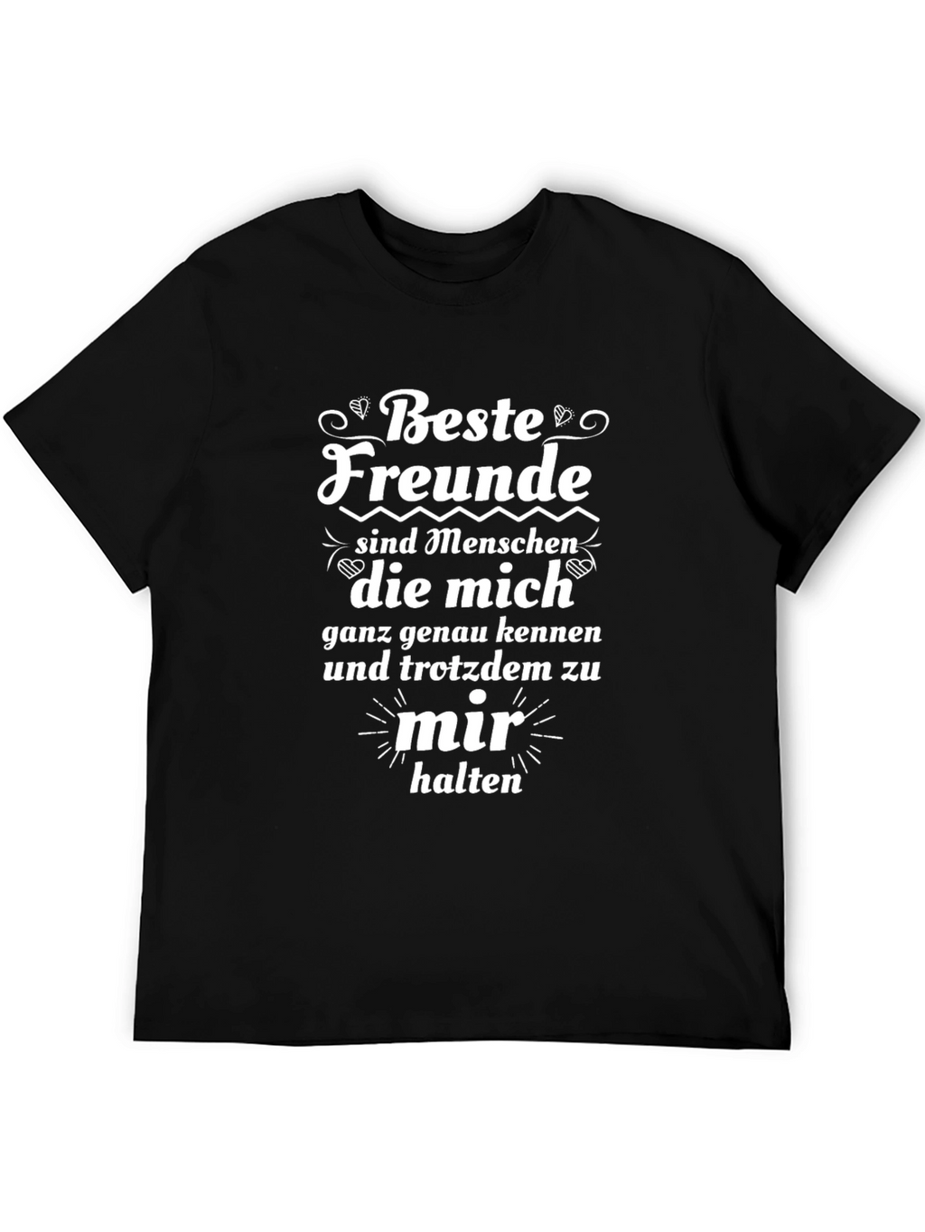 Beste Freunde Black T-Shirt: Best Friends German Quote Tee