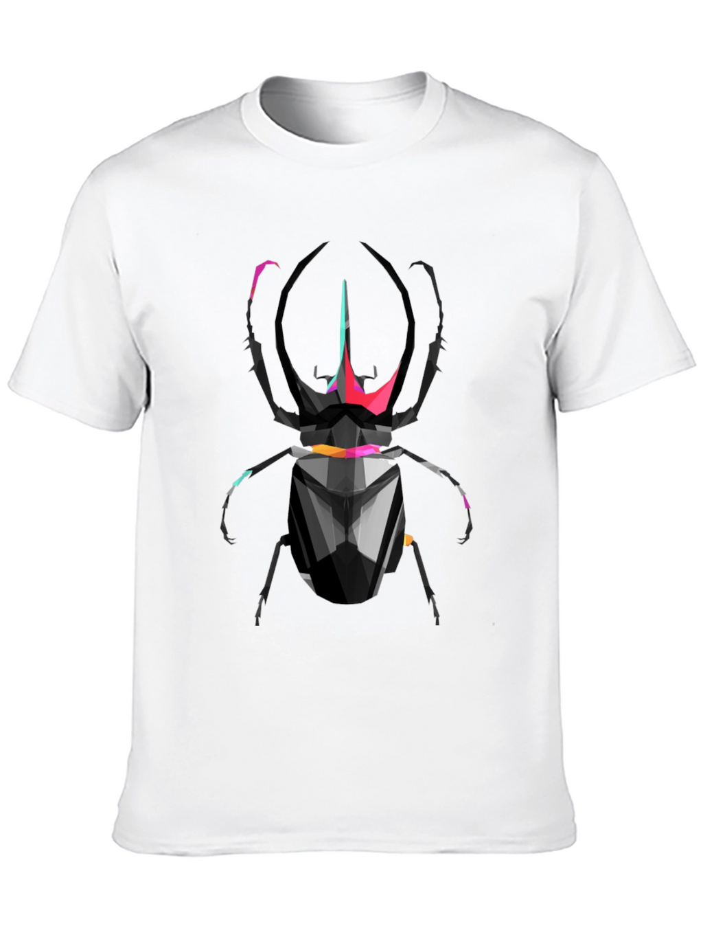 Geometric Scarab Beetle Graphic T-Shirt - Black