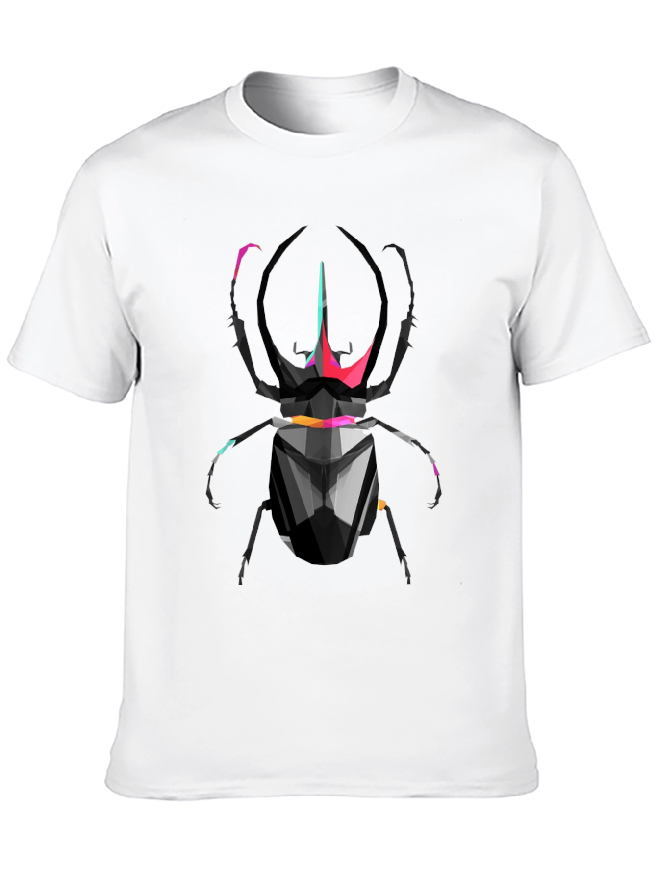 Geometric Scarab Beetle Graphic T-Shirt - Black