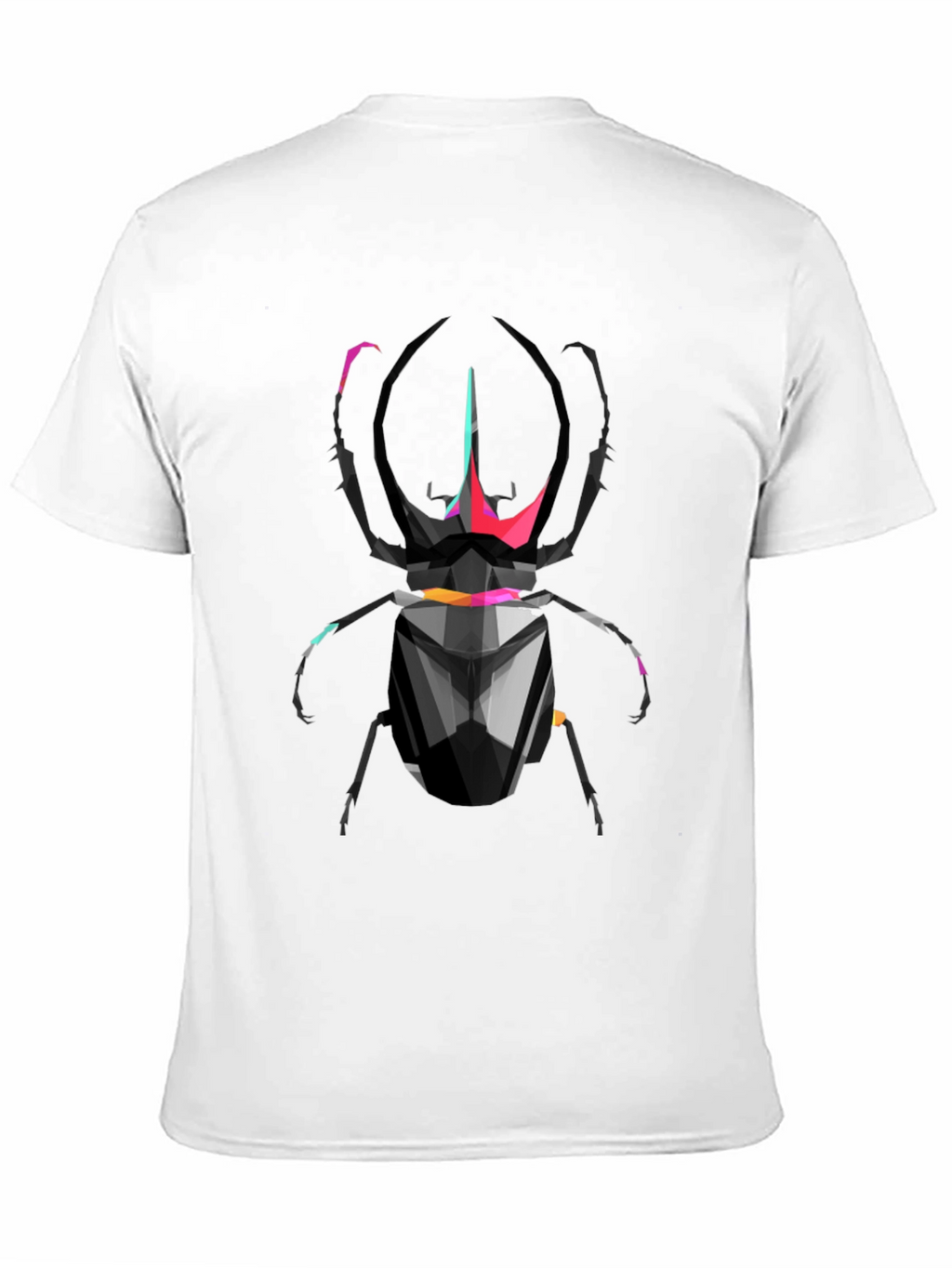 Geometric Scarab Beetle Graphic T-Shirt - Black