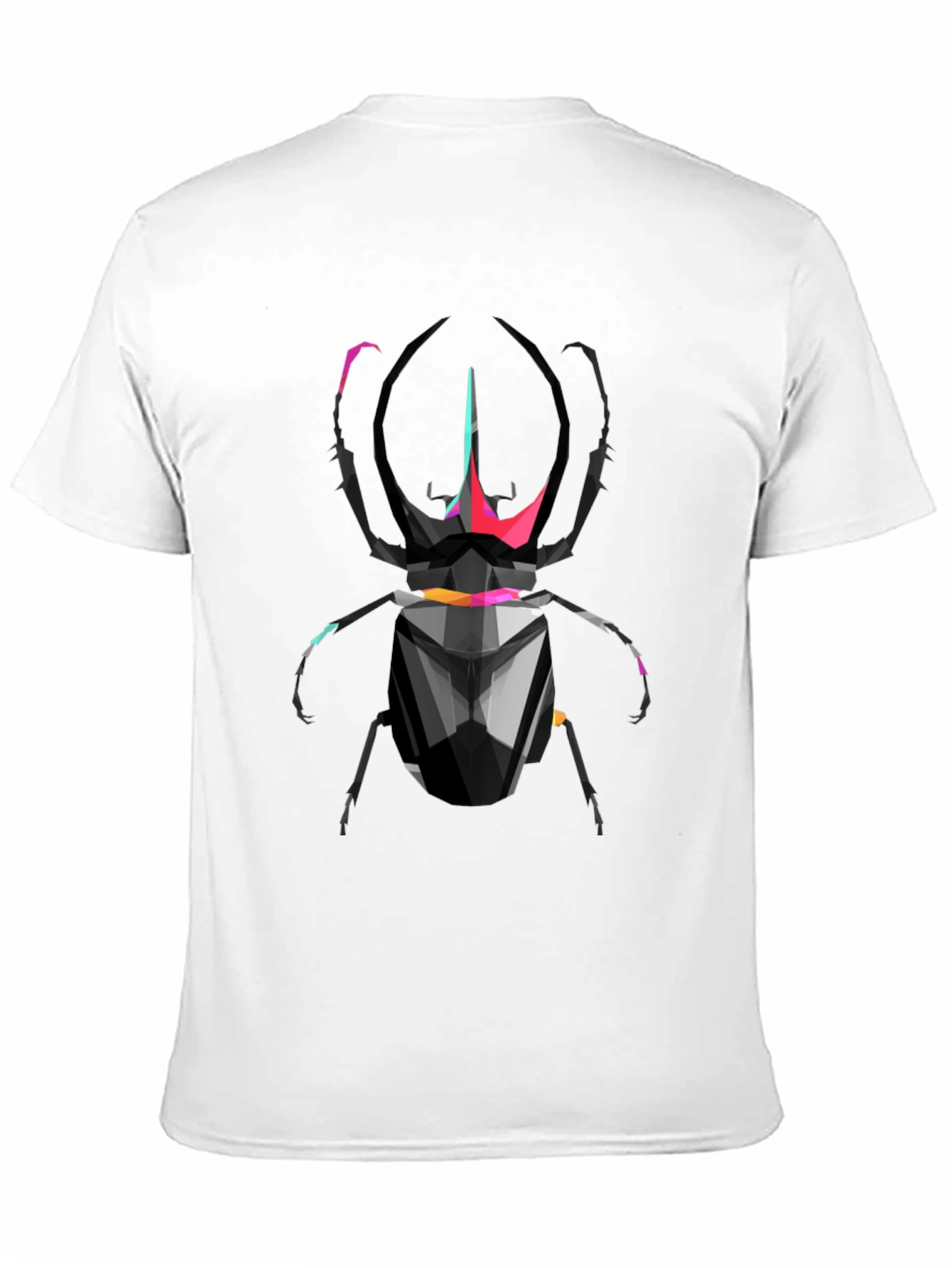 Geometric Scarab Beetle Graphic T-Shirt - Black