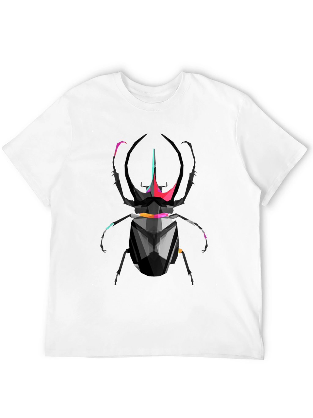 Geometric Scarab Beetle Graphic T-Shirt - Black