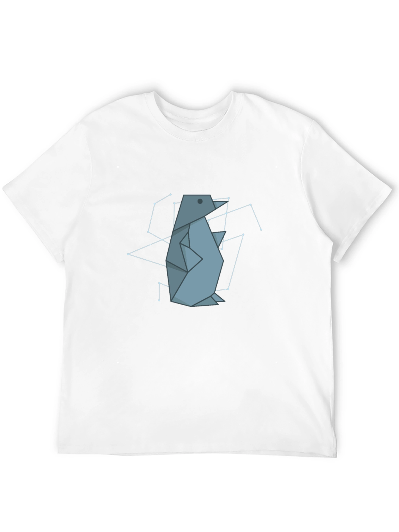 Geometric Penguin Graphic Tee - Black
